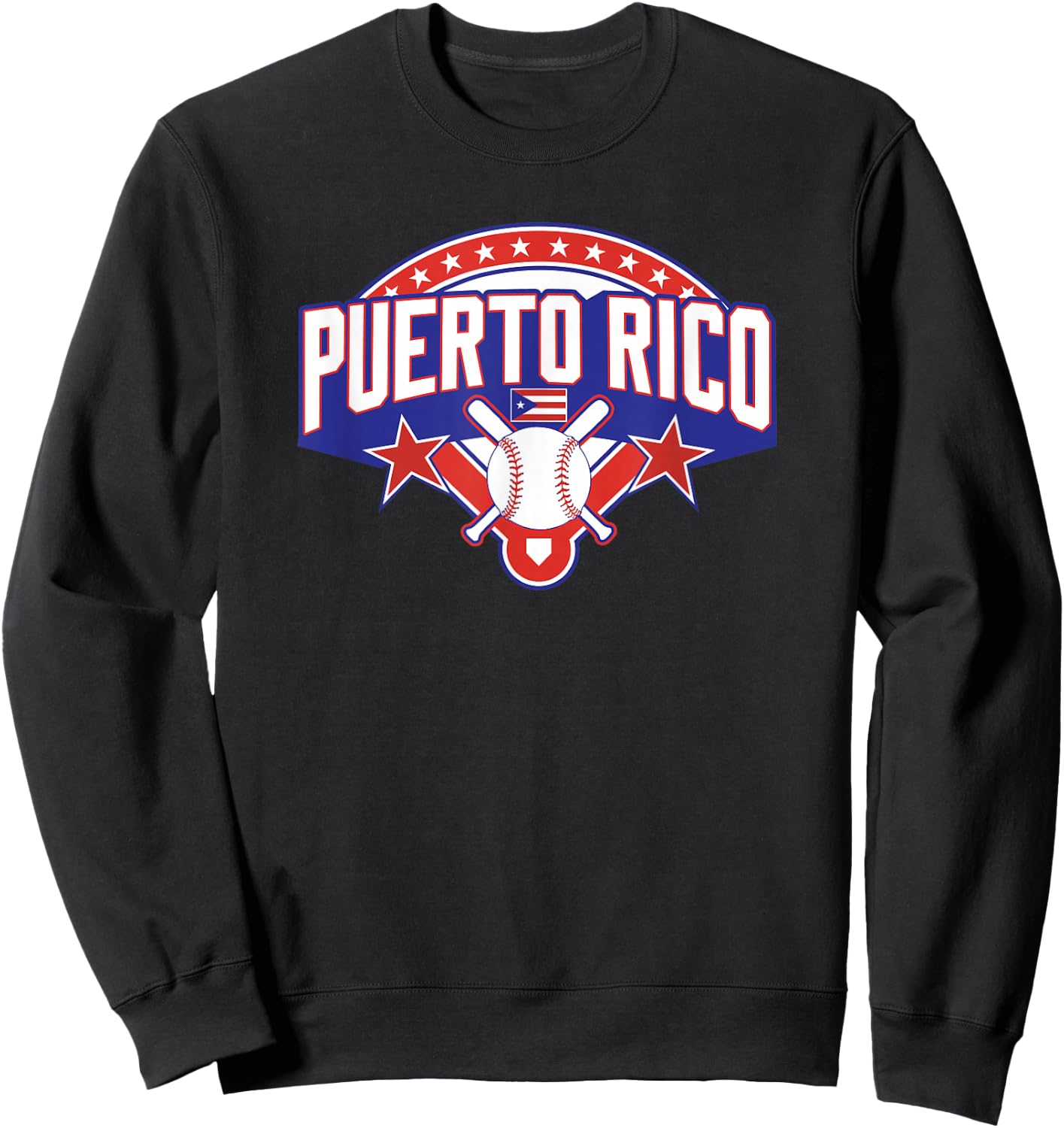 Puerto Rico Baseball Puerto Rican Flag Sweatshirt - Sweatshirt | Black