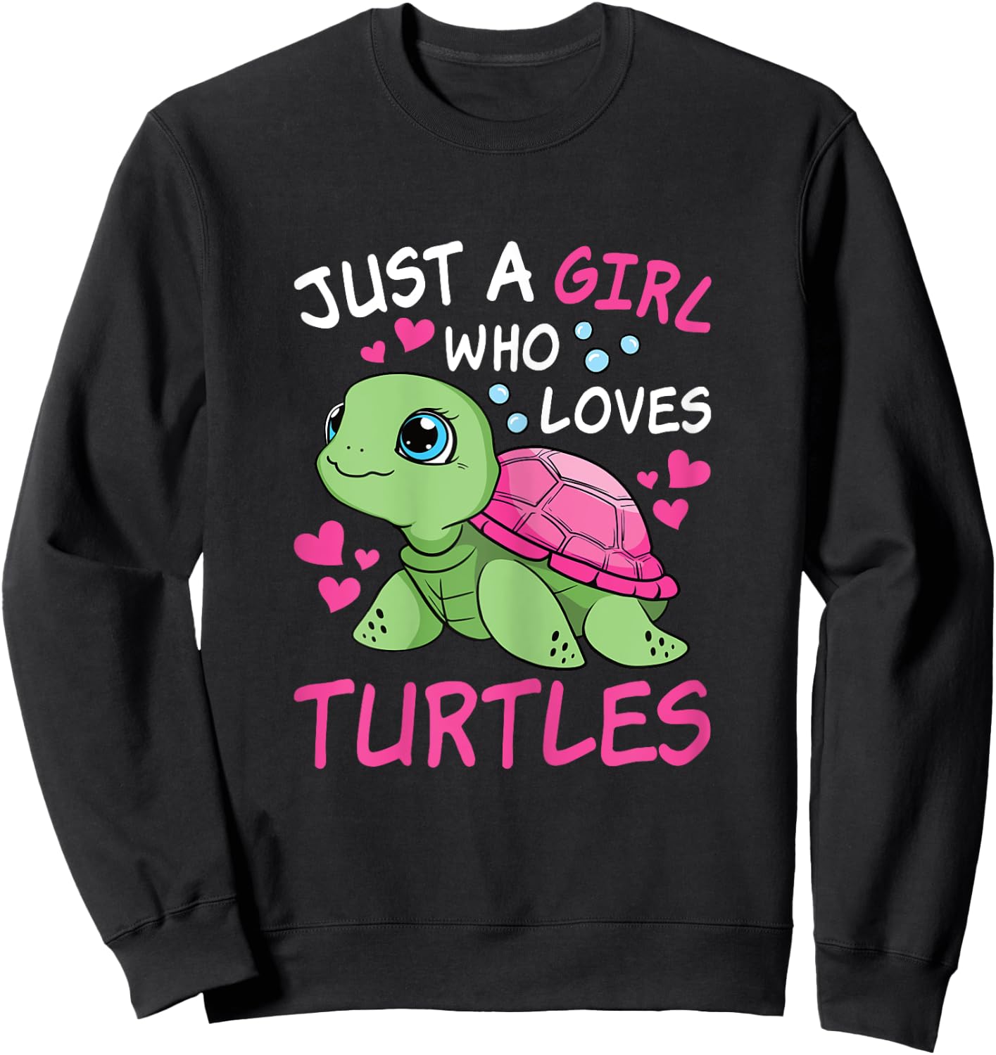 Just A Girl Who Loves Turtles Ocean Animal Sea Turtle Kids Sweatshirt - Sweatshirt | Black