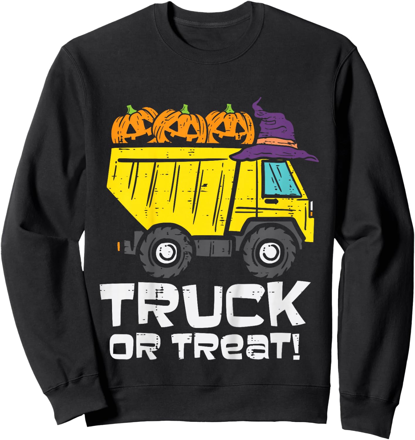 Kids Dump Truck Or Treat Halloween Costume Toddler Boys Kids Sweatshirt - Sweatshirt | Black