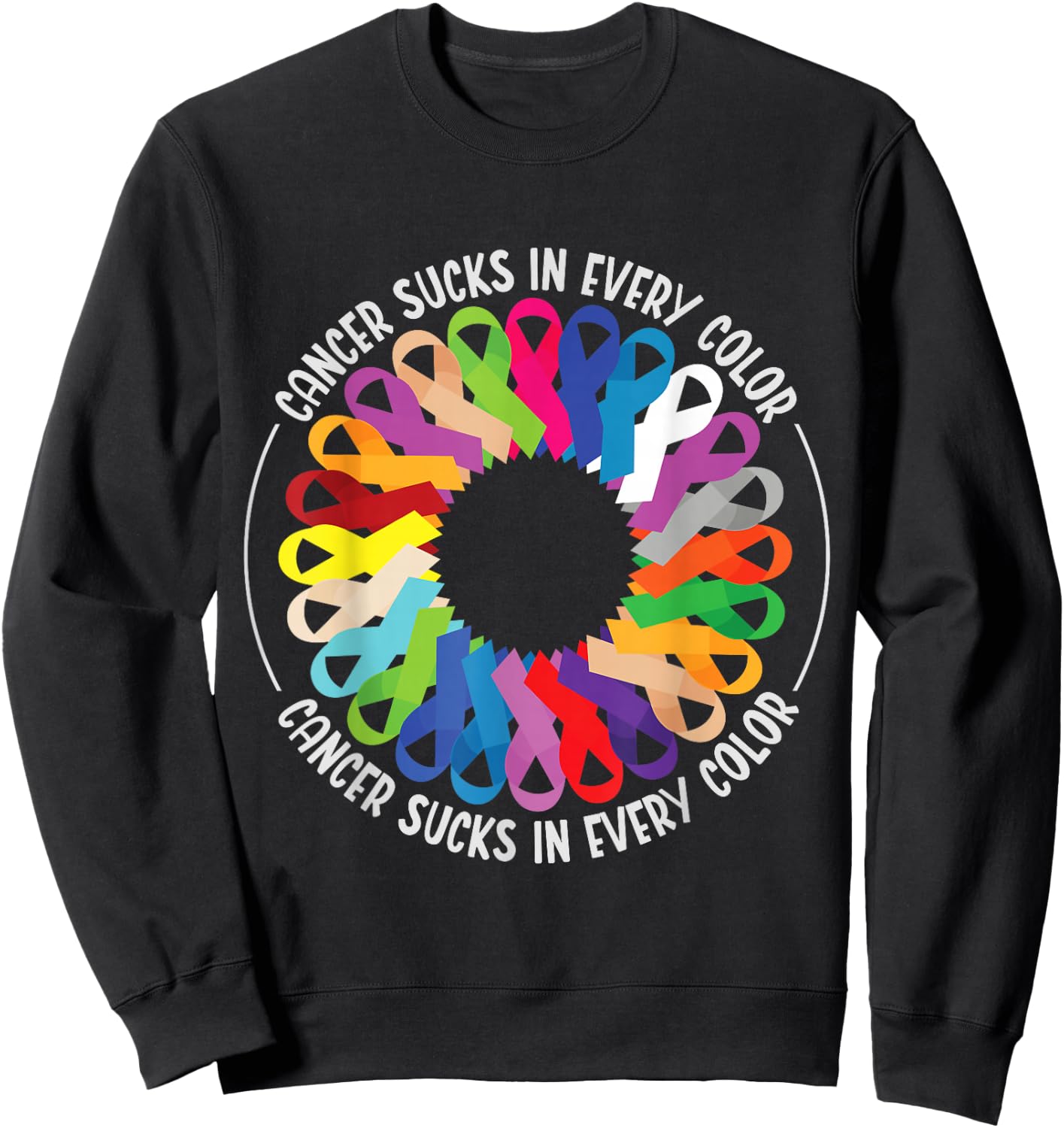 Cancer Sucks In Every Color Fighter | Funk Cancer Sweatshirt - Sweatshirt | Black