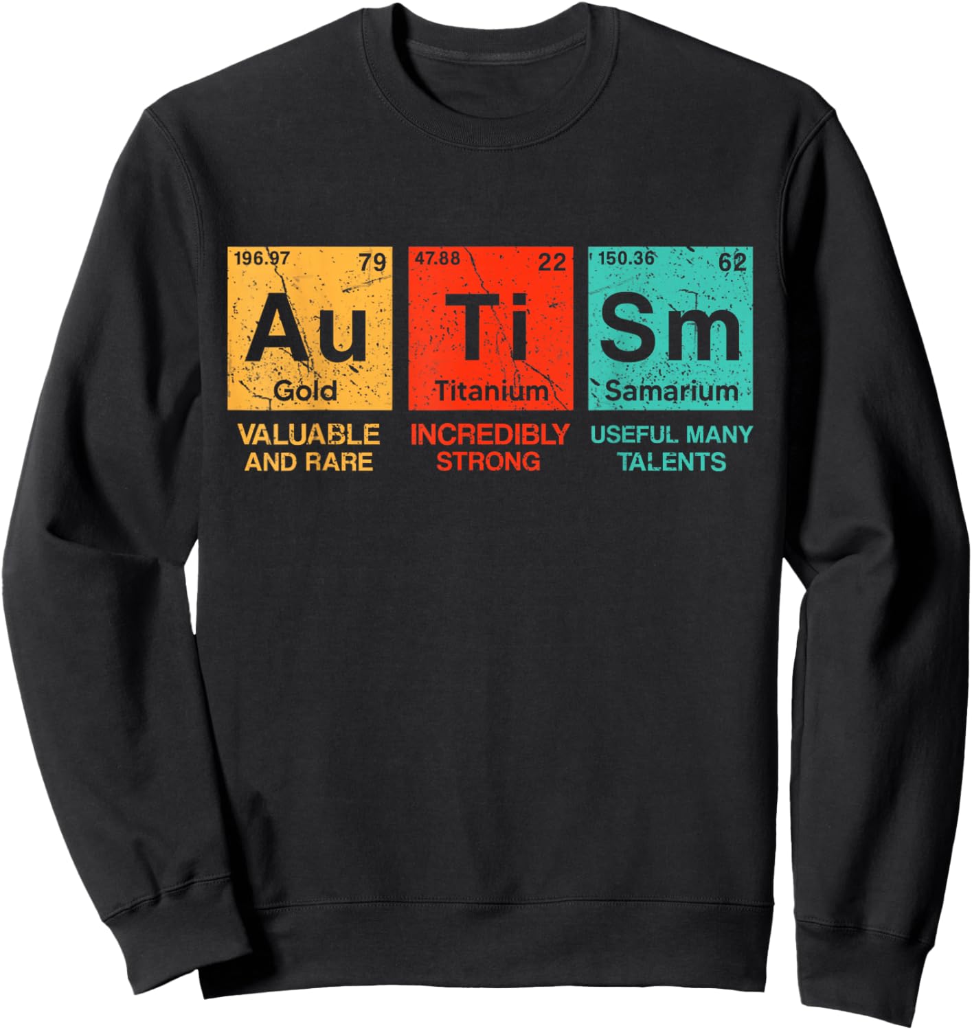 Autism Elements Periodic Table Awareness ASD Men Women Kids Sweatshirt - Sweatshirt | Black