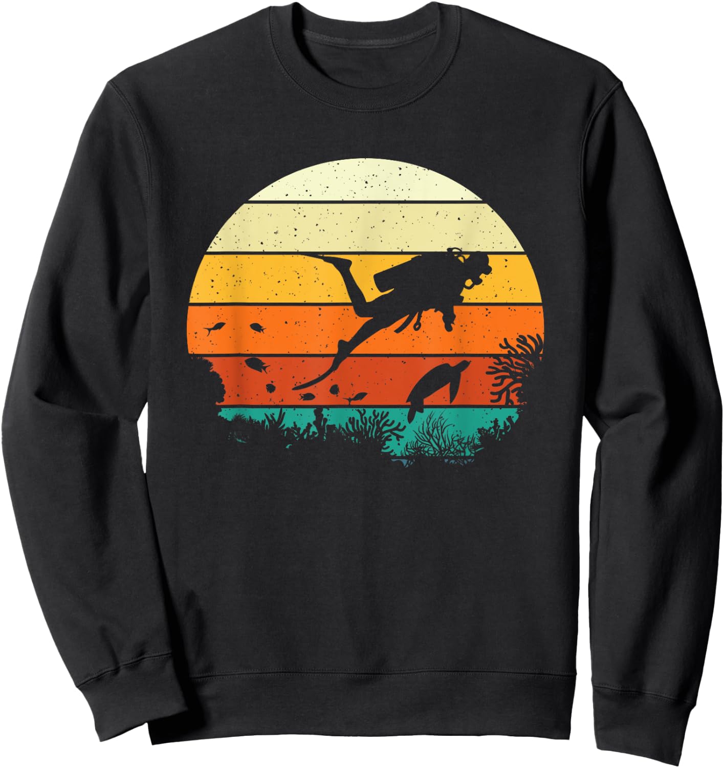 Retro Vintage Scuba Diver - Scuba Diving Ocean Sweatshirt - Sweatshirt | Black