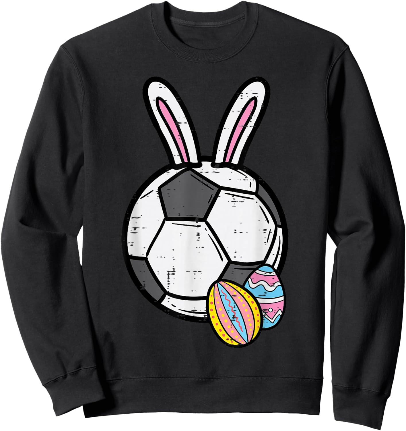 Easter Soocer Ball Bunny Football Sports Men Boys Kids Teens Sweatshirt - Sweatshirt | Black