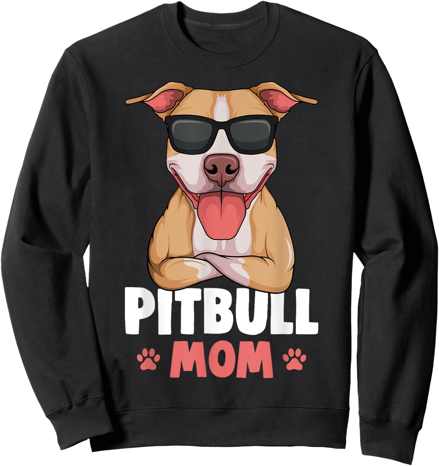 Pitbull Mom Pittie Dog Women Sweatshirt - Sweatshirt | Black