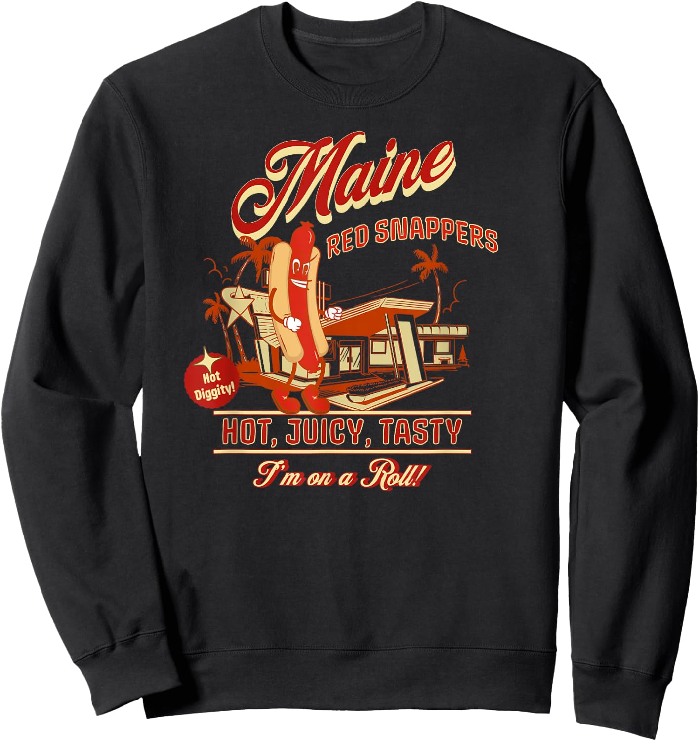 Maine Red Snappers. Best Hot Dog Ever! Women Girls Kids Sweatshirt - Sweatshirt | Black