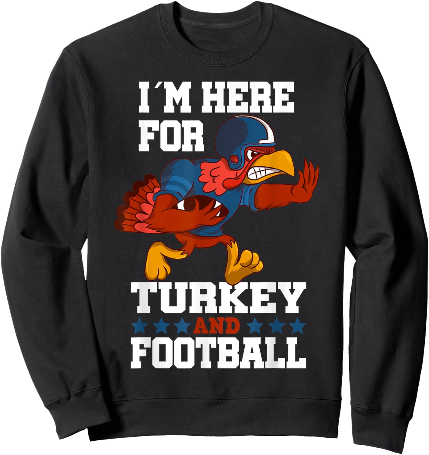 Thanksgiving Turkey and Football Sweatshirt - Sweatshirt | Black