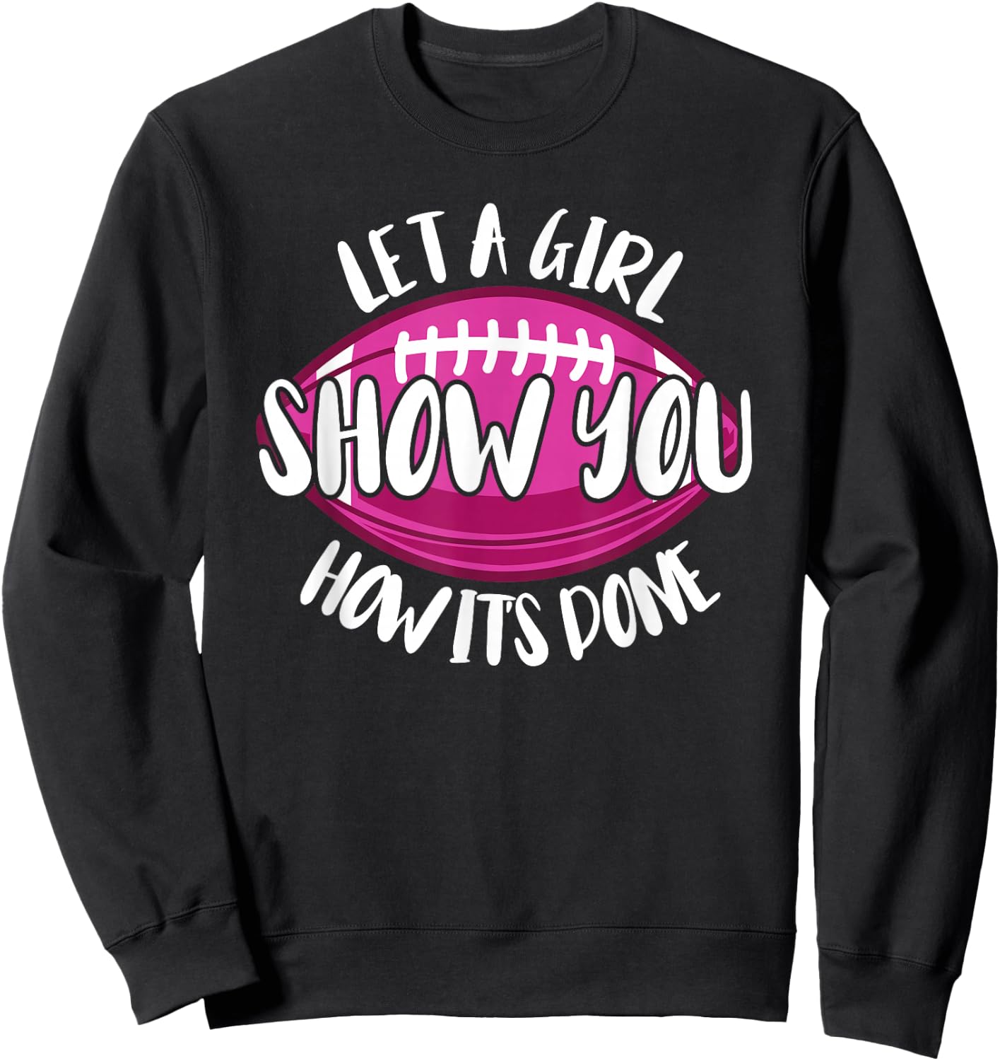 Funny Flag Football Girl Sweatshirt - Sweatshirt | Black