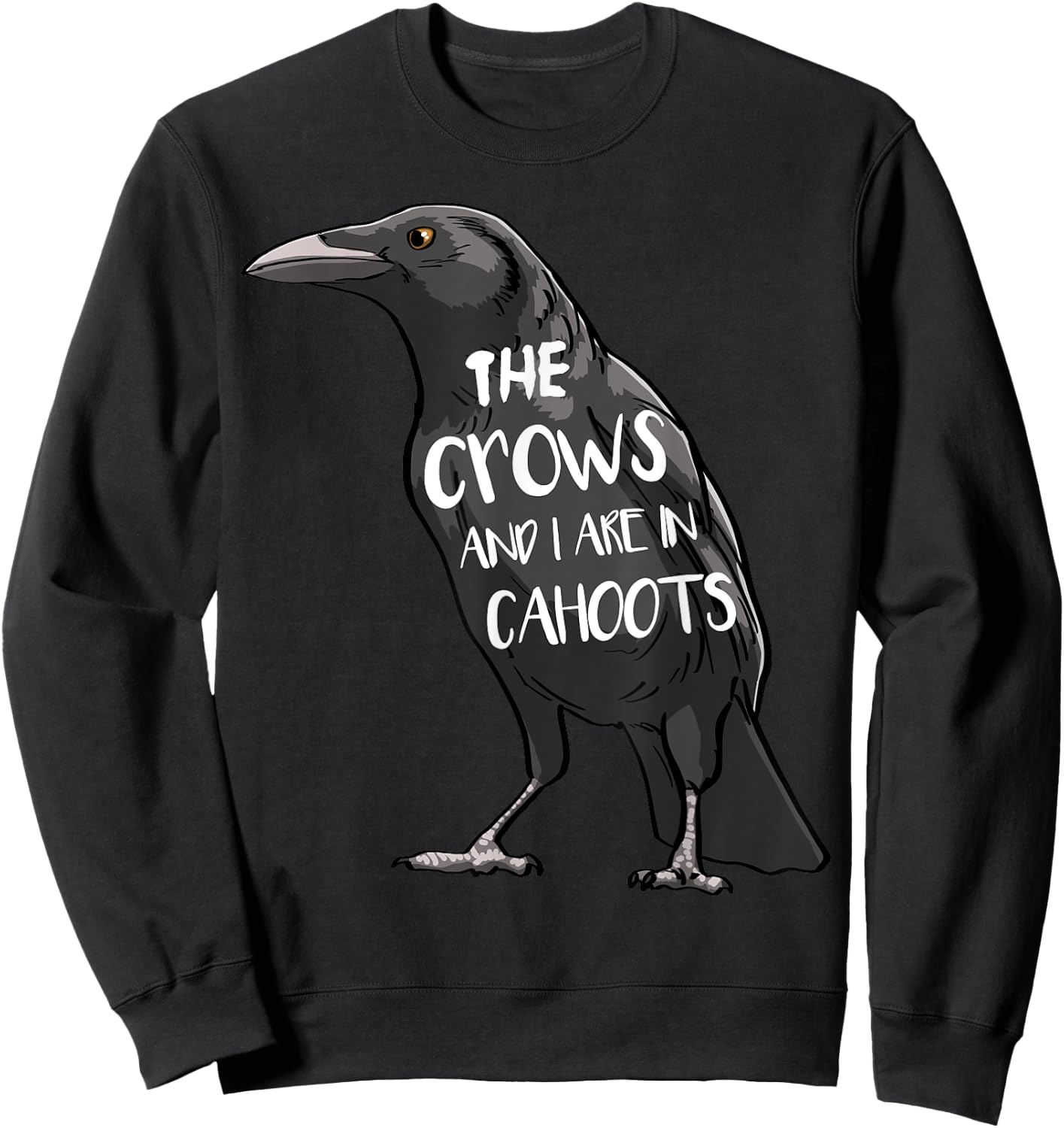The Crow And I Are In Cahoots Funny Women Crow Love Birds Sweatshirt - Sweatshirt | Black
