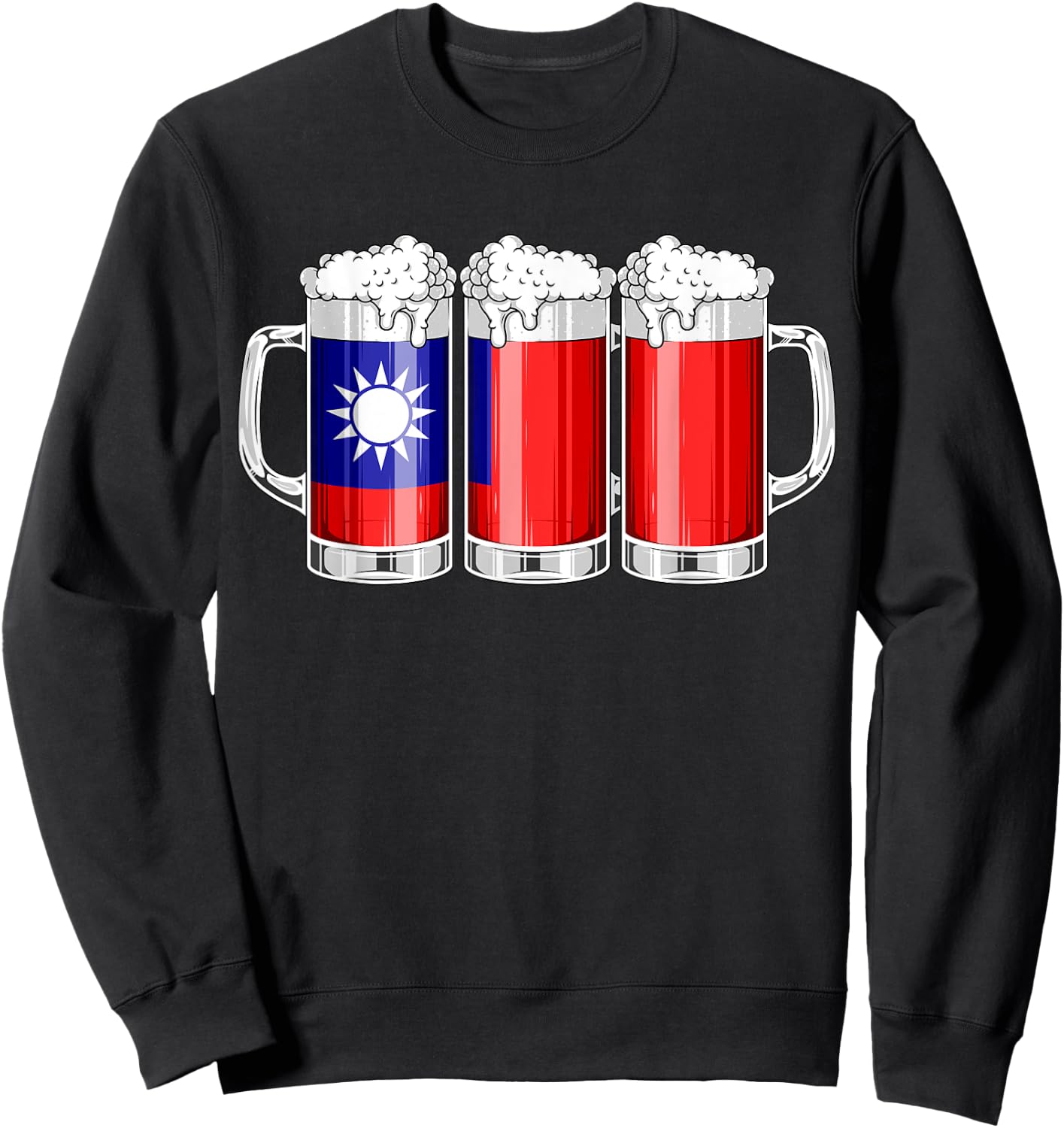 Beer Taiwanese Shirt - Beer Taiwan Flag Patriotic Women Men Sweatshirt - Sweatshirt | Black
