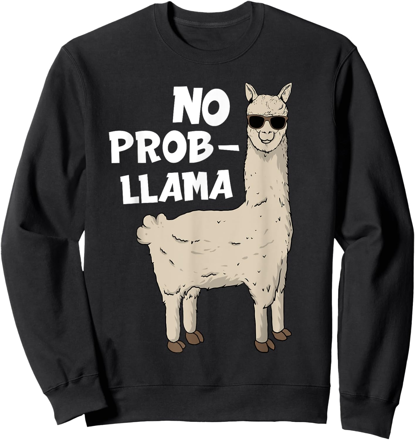 Funny Llama Design Women Kids Llama Alpaca Animal Sweatshirt - Sweatshirt | Black