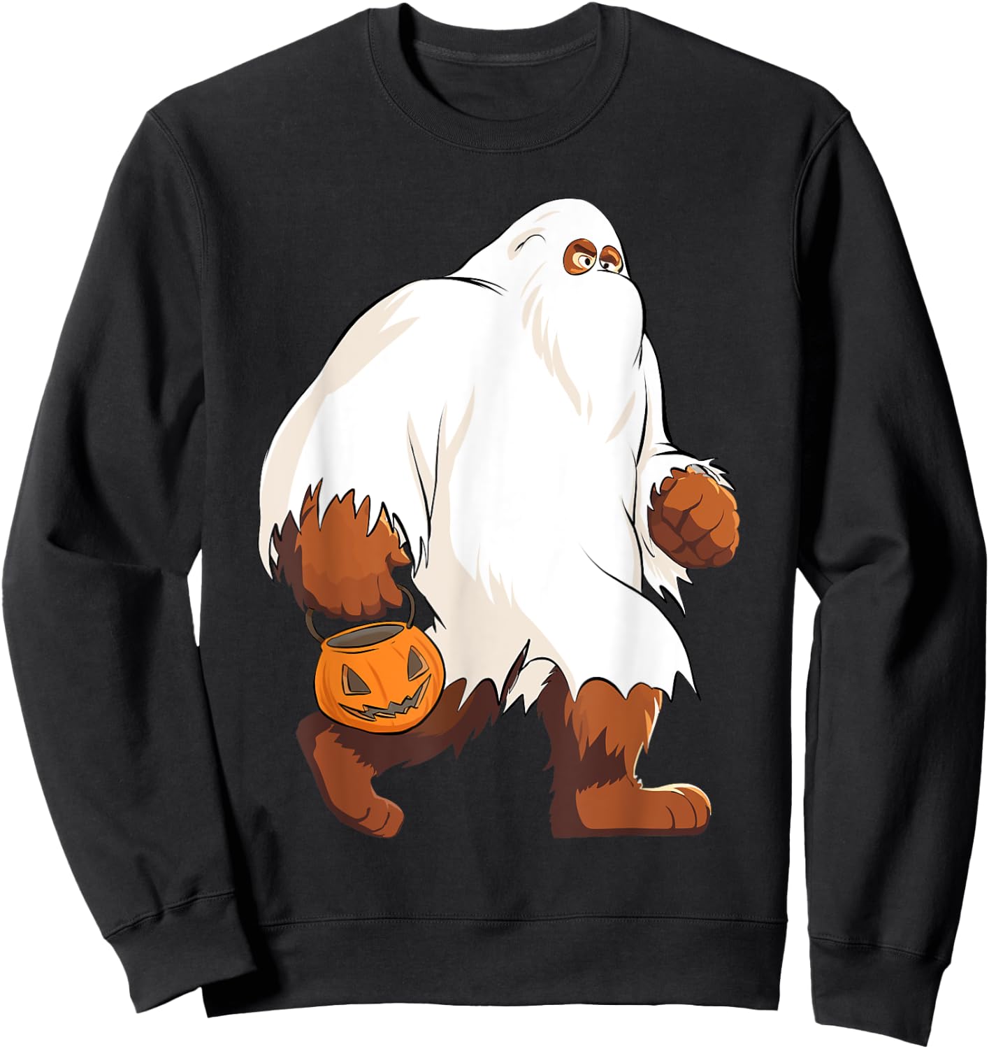 Funny Bigfoot Ghost Halloween Costume Sweatshirt - Sweatshirt | Black