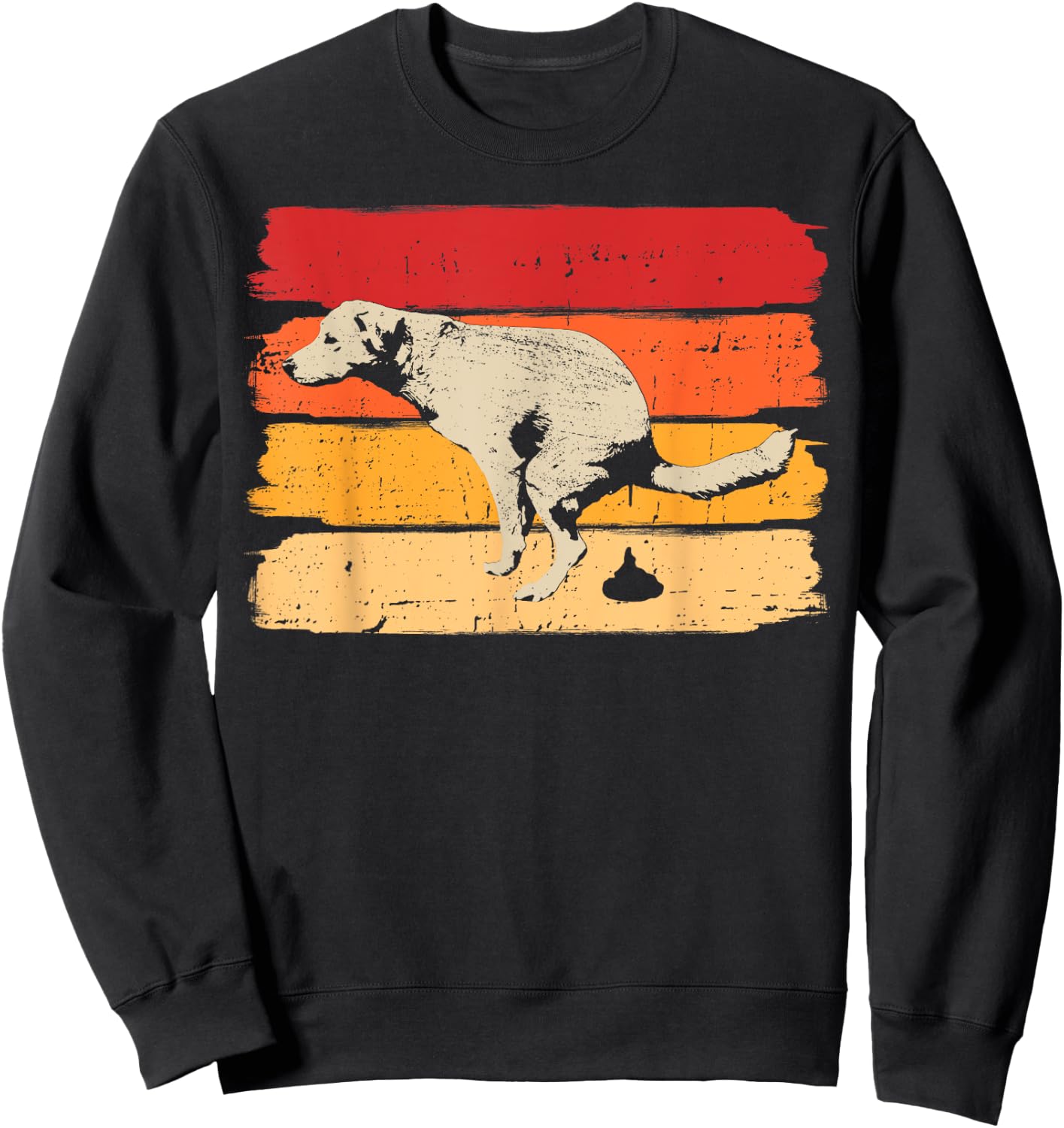 Retro Dog Pooping Pet Walking for Canine Owner Women Sweatshirt - Sweatshirt | Black