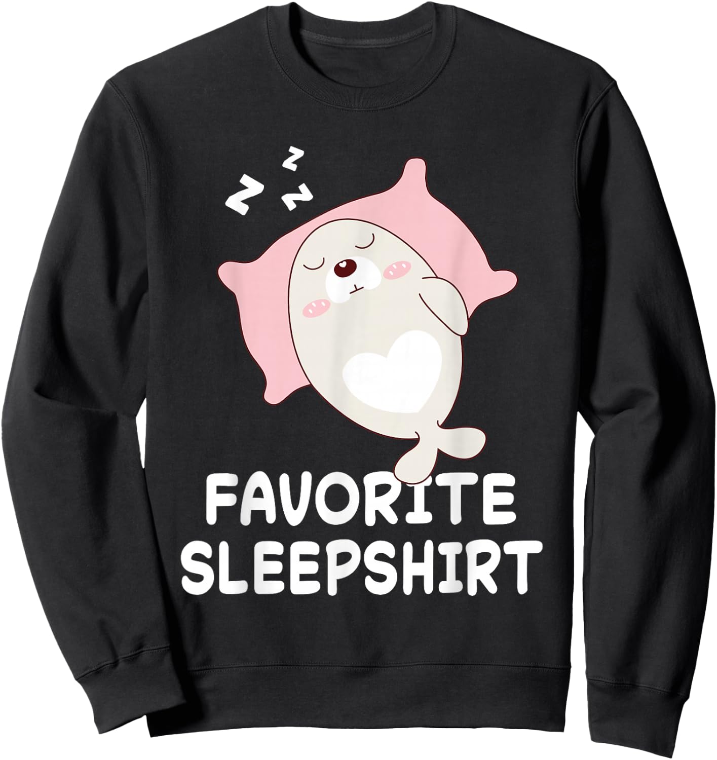 Seal Seals Nap Sleeping Sleep Pajama Pajamas Nightgown Sweatshirt - Sweatshirt | Black