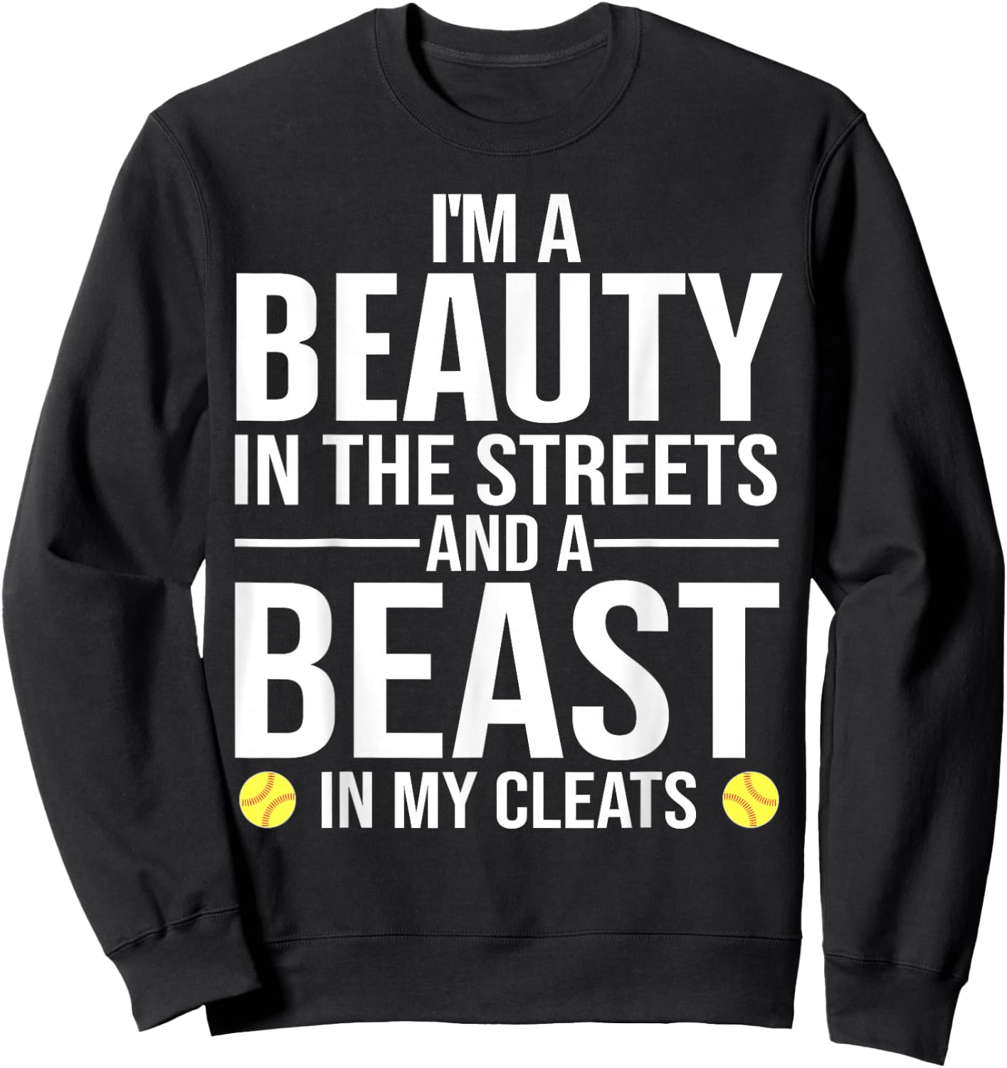 Funny Softball Design Girls Softball Team Player Sweatshirt - Sweatshirt | Black