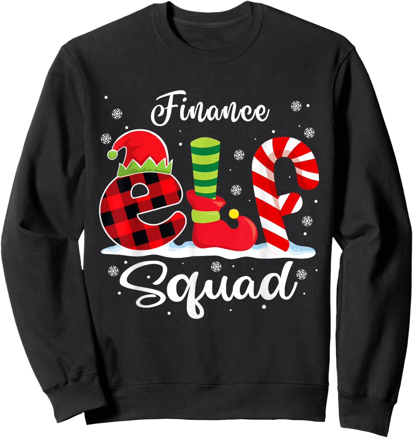 Finance Elf Squad Christmas Finance Analyst Matching Sweatshirt - Sweatshirt | Black