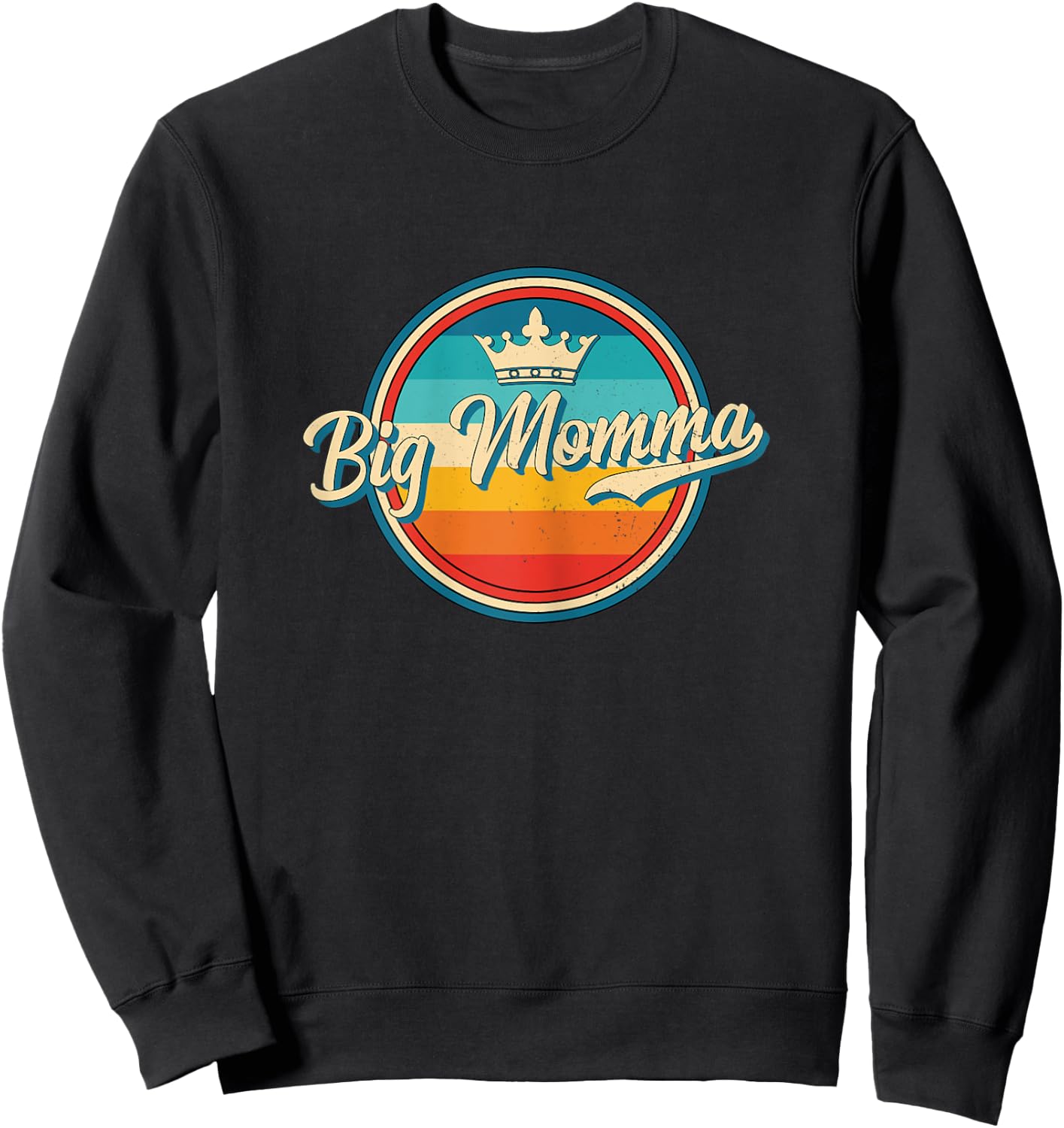 Big Momma Retro Name Funny Vintage Style Mother Mama Sweatshirt - Sweatshirt | Black