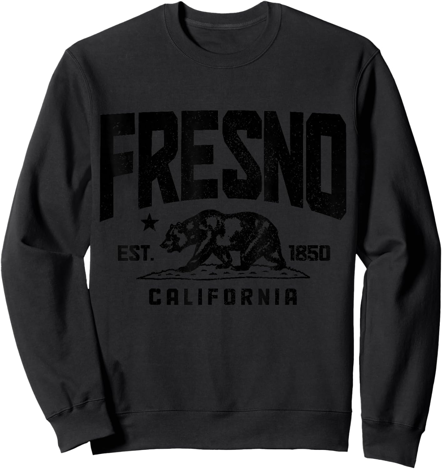 Fresno California Est. 1850 Pride Vintage Sweatshirt - Sweatshirt | Black