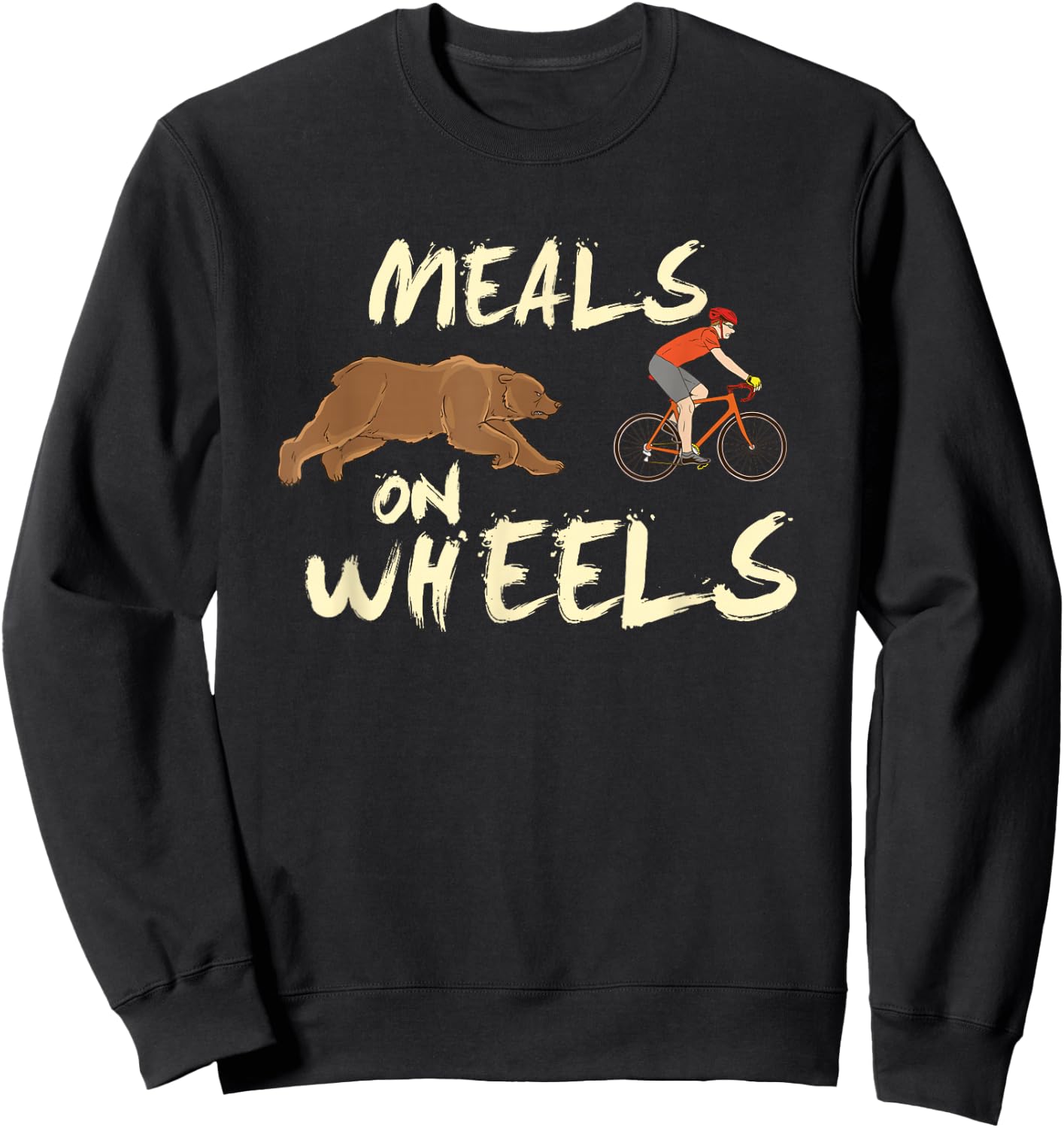 Meals on bicycle wheels and natural mountain design Sweatshirt - Sweatshirt | Black