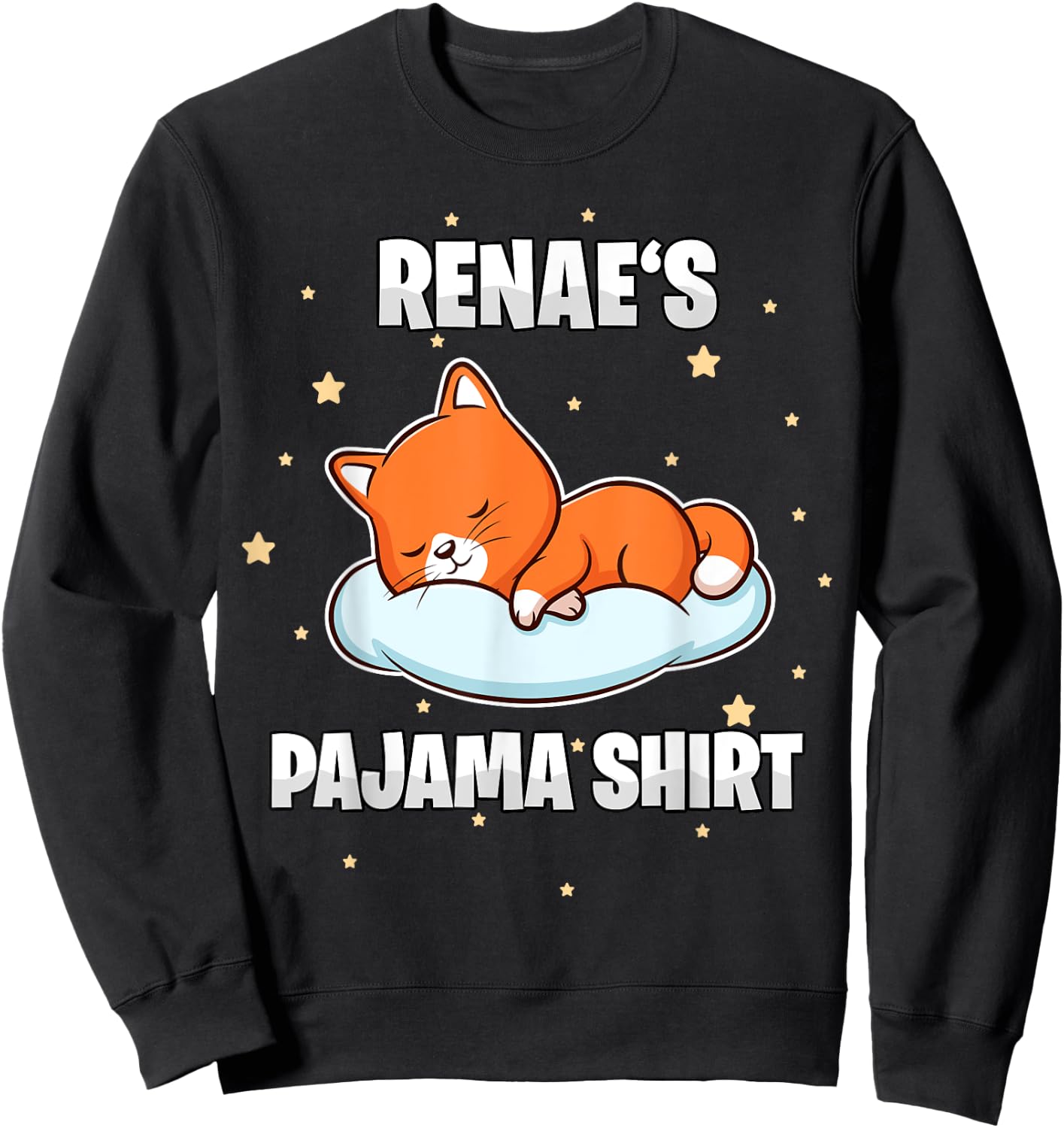 Renae's Pajama Shirt - Personalized Sleeping Sweatshirt - Sweatshirt | Black