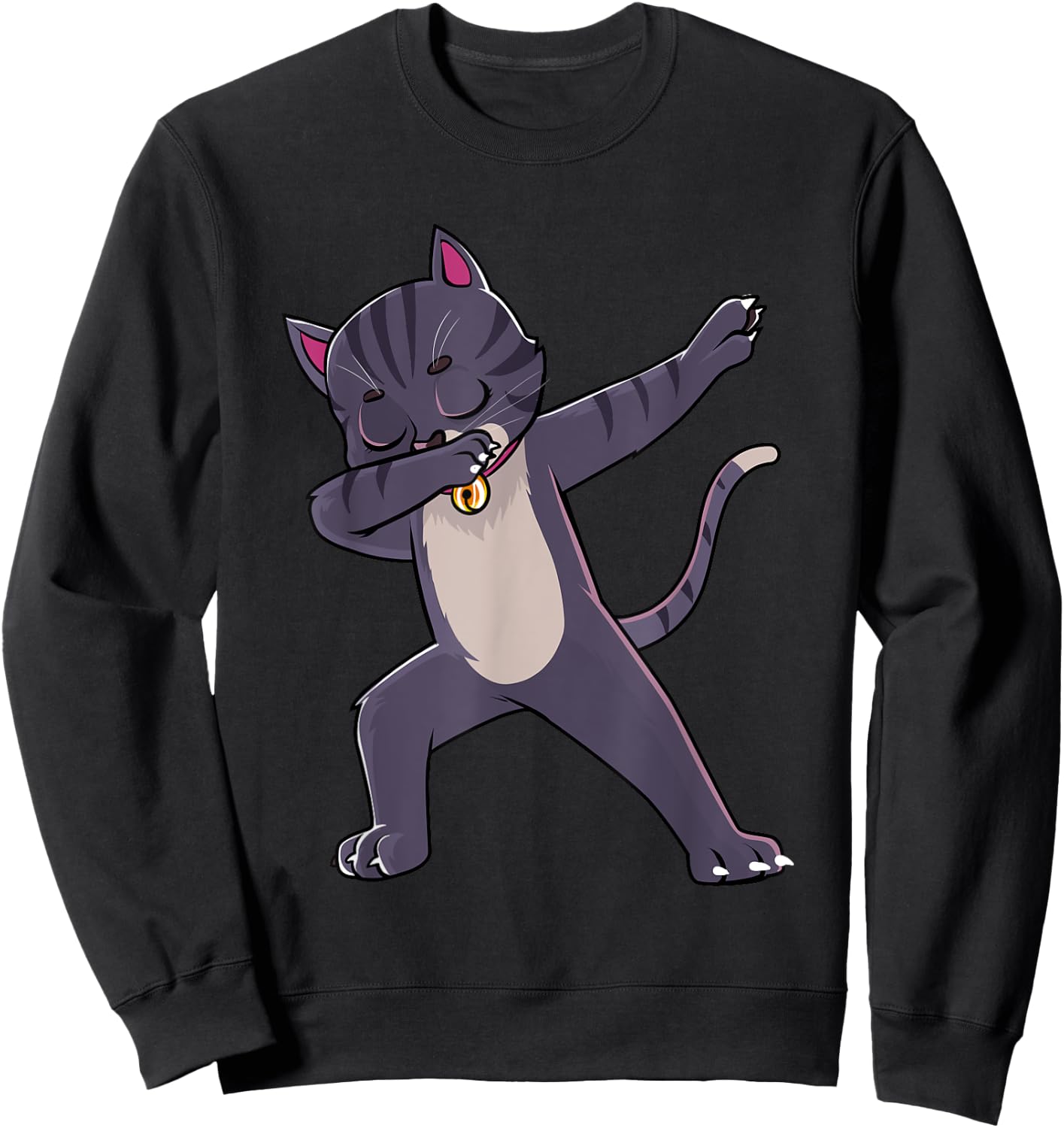 Dabbing Cat Kitten Kitty Men Women Kids Sweatshirt - Sweatshirt | Black