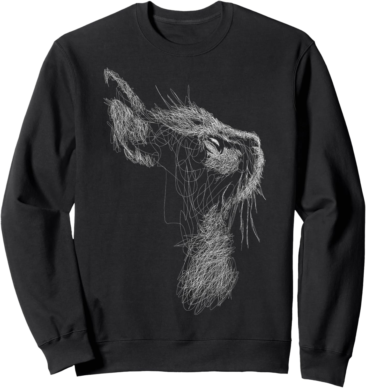 Cute Cat scribble art sketch for kitten lover Kitty cats Women Girls Kids Sweatshirt - Sweatshirt | Black