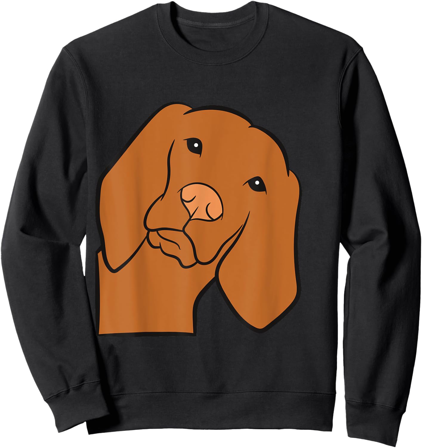 Cute Vizsla Dog Peeking From Side Hungarian Vizsla Sweatshirt - Sweatshirt | Black