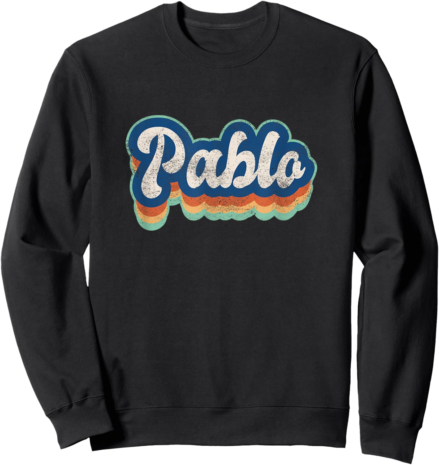 Pablo First Name Boy Vintage Style 70s 80s Personalized Sweatshirt - Sweatshirt | Black
