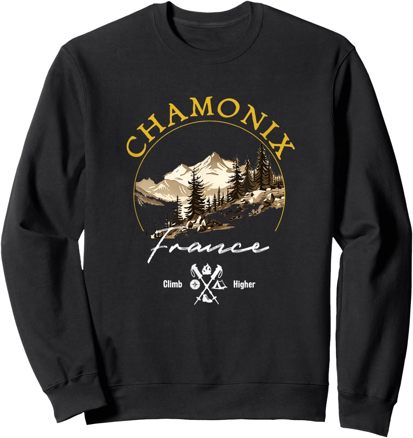 Chamonix Retro Vintage Apparel - Chamonix Souvenir Sweatshirt - Sweatshirt | Black