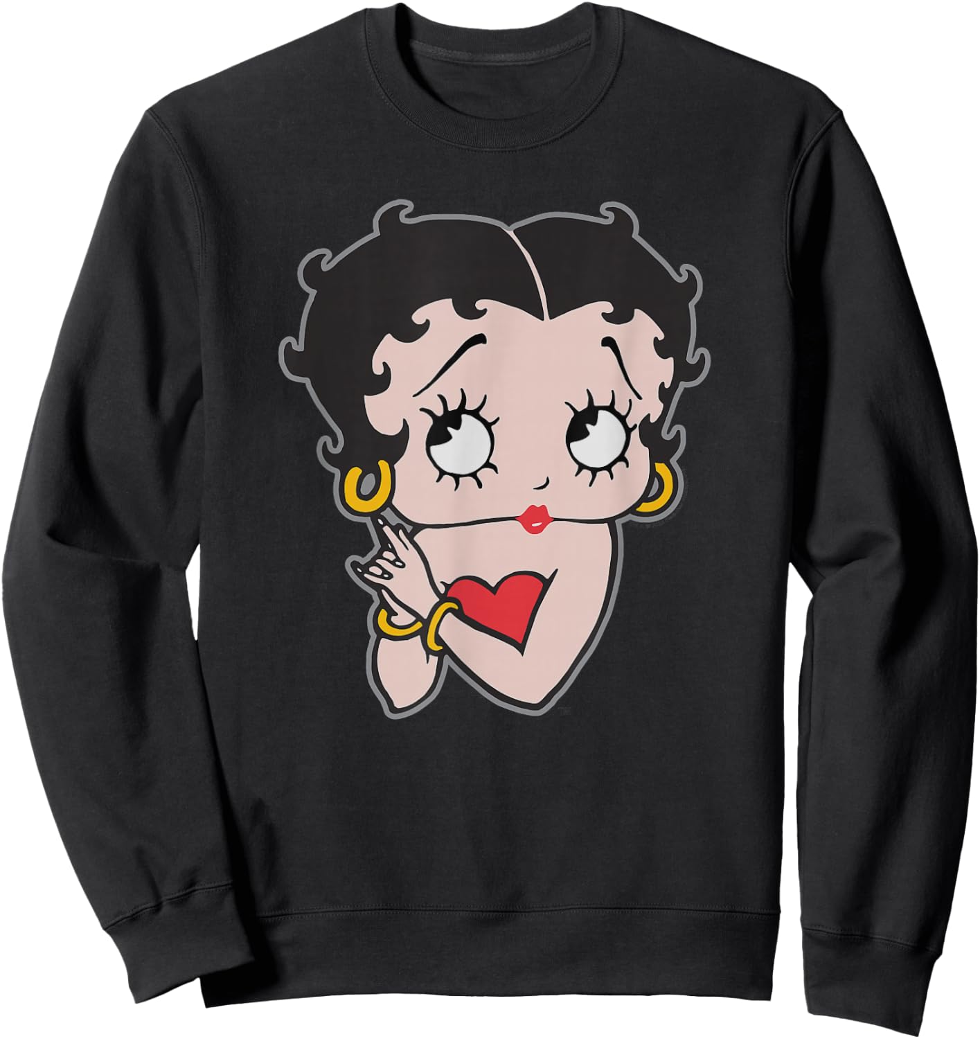 Betty Boop Hands Clasped Pose Poster V-2 Sweatshirt - Sweatshirt | Black