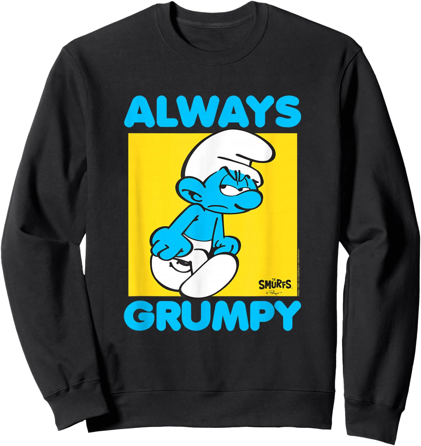 The Smurfs Always Grumpy Retro Cartoon Sweatshirt - Sweatshirt | Black