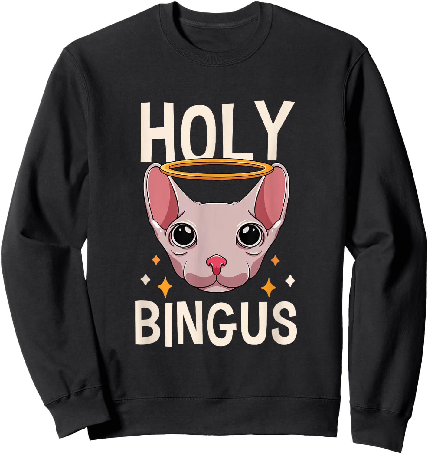 Kitty Sphynx Cat Hairless Kitten Bingus Cat Lover Men Women Sweatshirt - Sweatshirt | Black