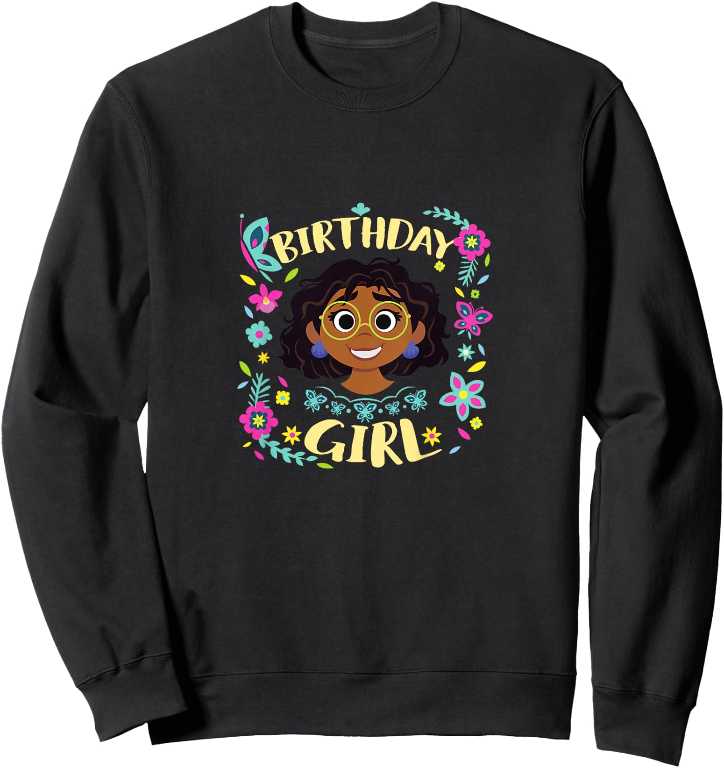 Kids Disney Encanto Maribel Birthday Girl Floral Toddler Sweatshirt - Sweatshirt | Black