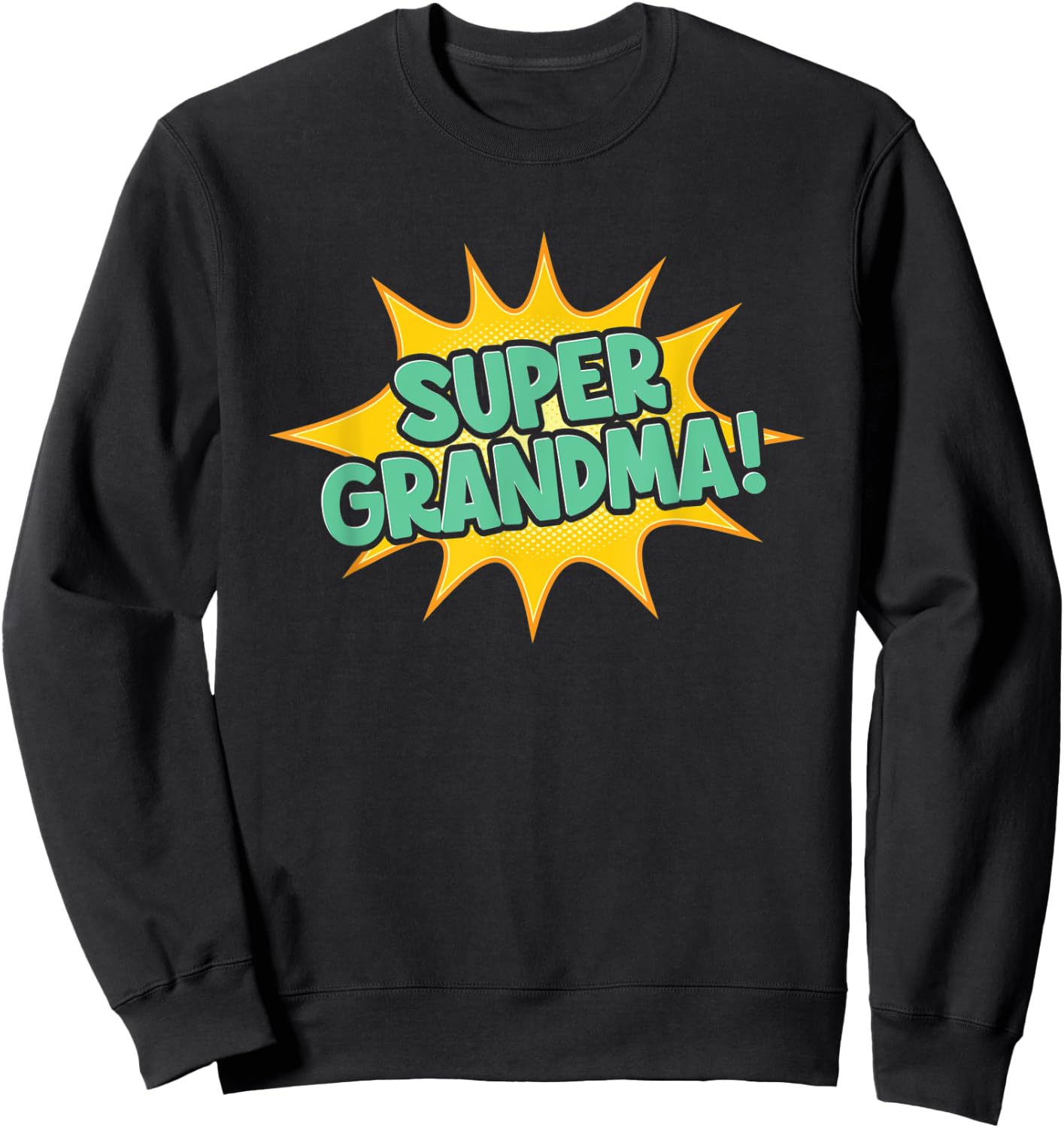 Super Grandma Comic Superhero Retro Grandma Mother's Day Sweatshirt - Sweatshirt | Black