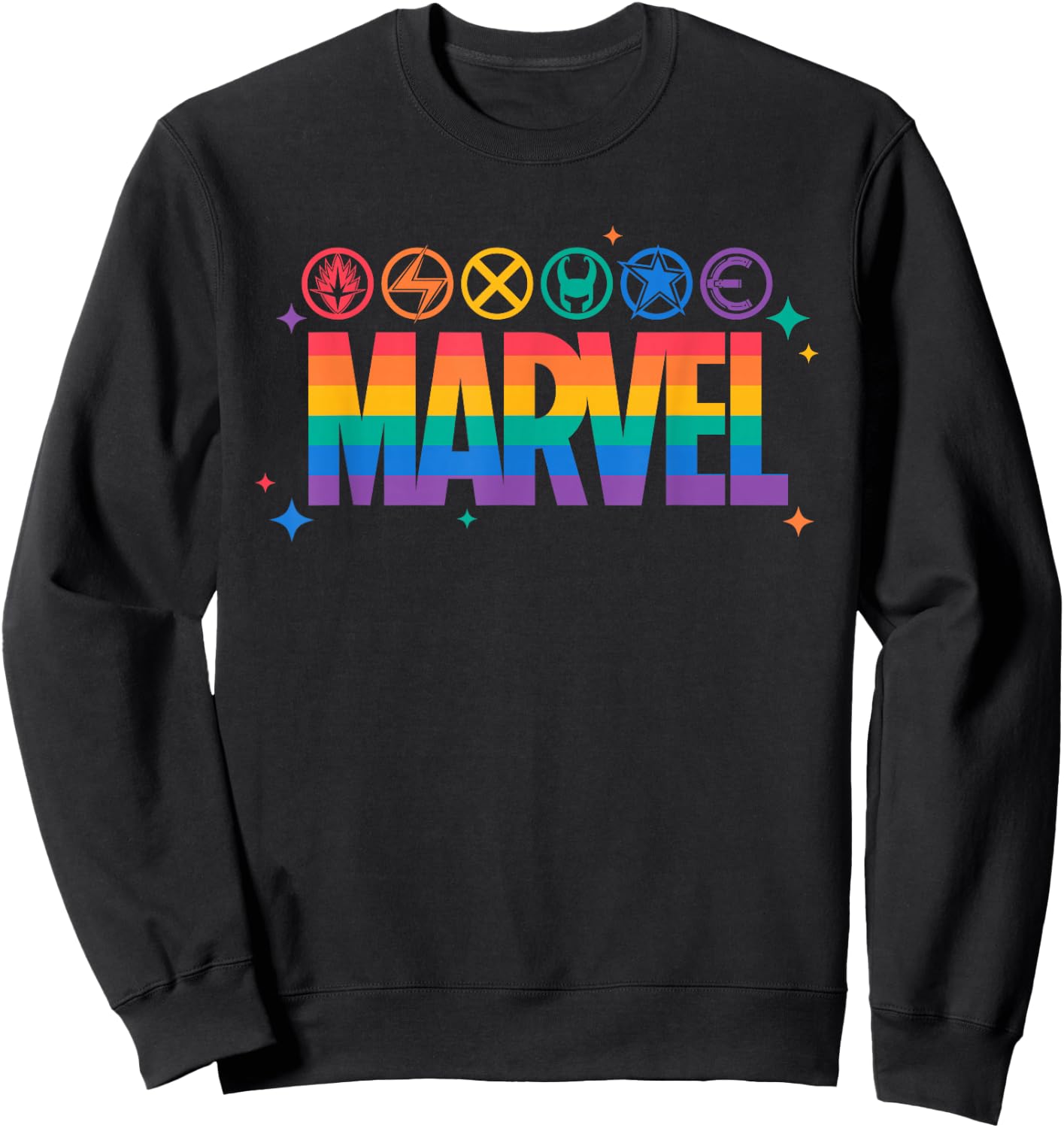 Marvel Pride Rainbow Logo Proud Heroes Symbols Sweatshirt - Sweatshirt | Black