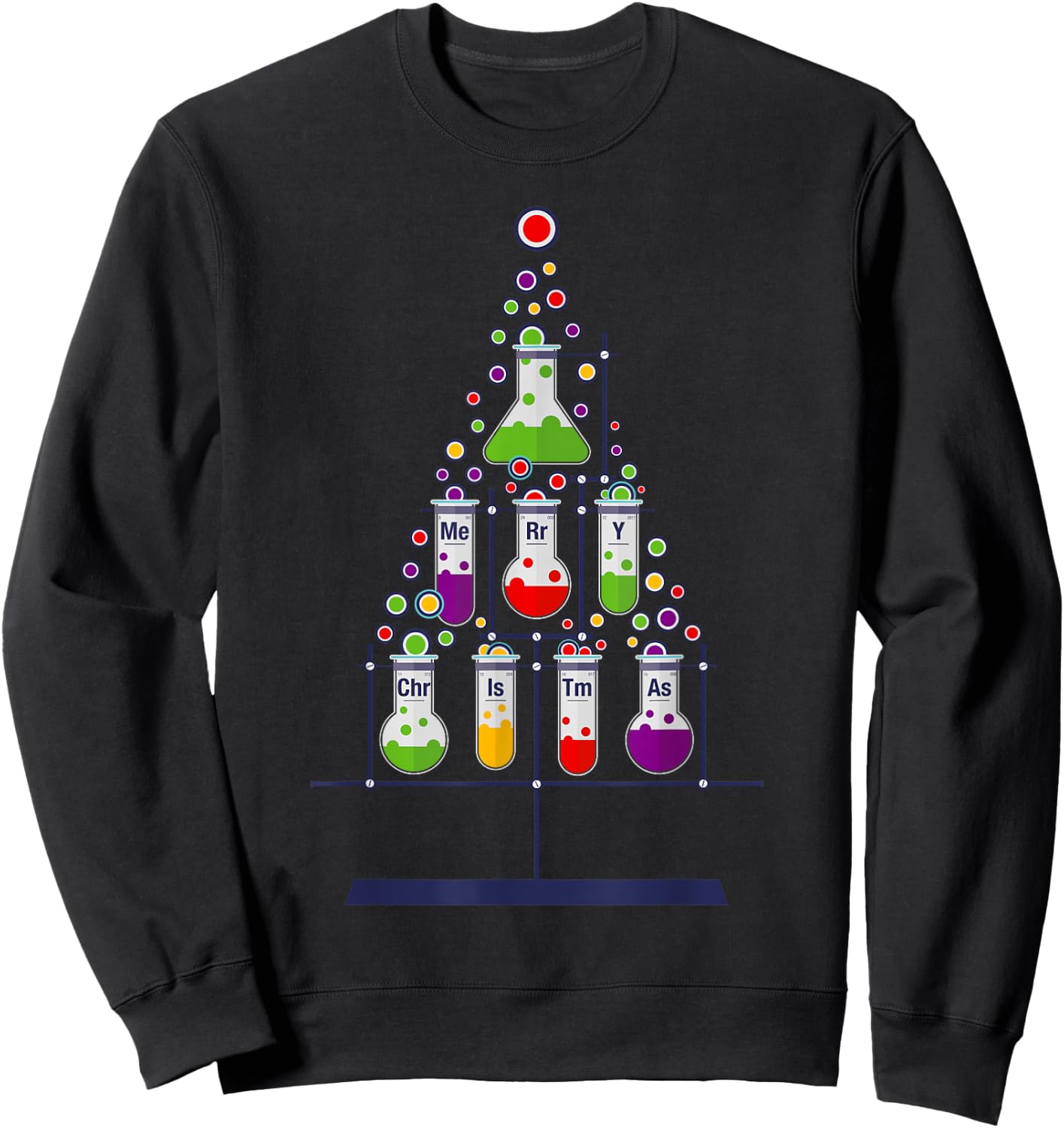 Funny Science Teacher Student Christmas Chemistry Xmas Humor Sweatshirt - Sweatshirt | Black