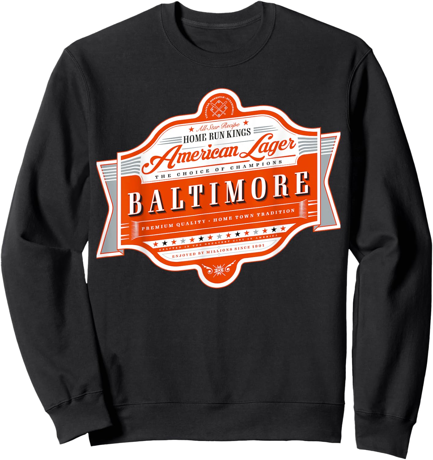 Classic Baltimore Beer Label - Charm City Pride Sweatshirt - Sweatshirt | Black
