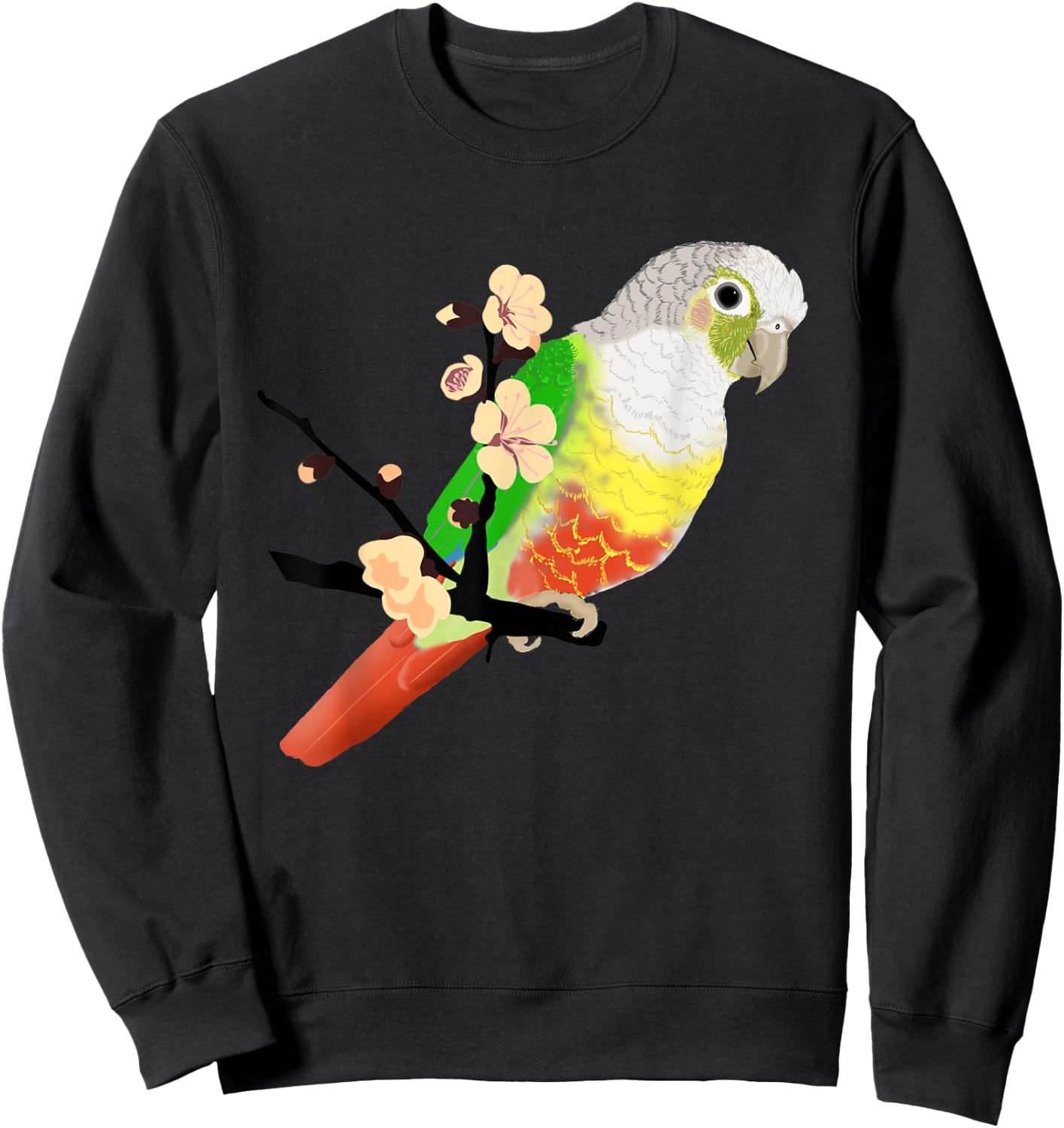 Pineapple Green Cheek Conure Sweatshirt - Sweatshirt | Black
