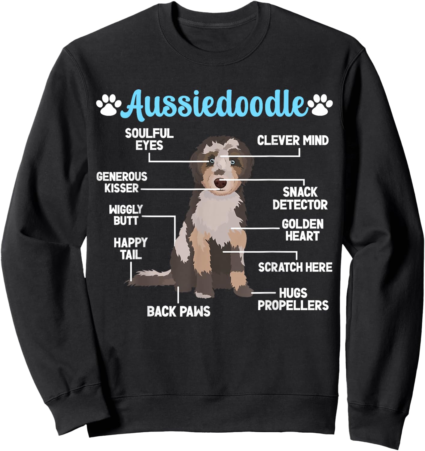 Aussiedoodle Mom Aussiedoodle Dad -Adults Black Sweatshirt - Sweatshirt | Black