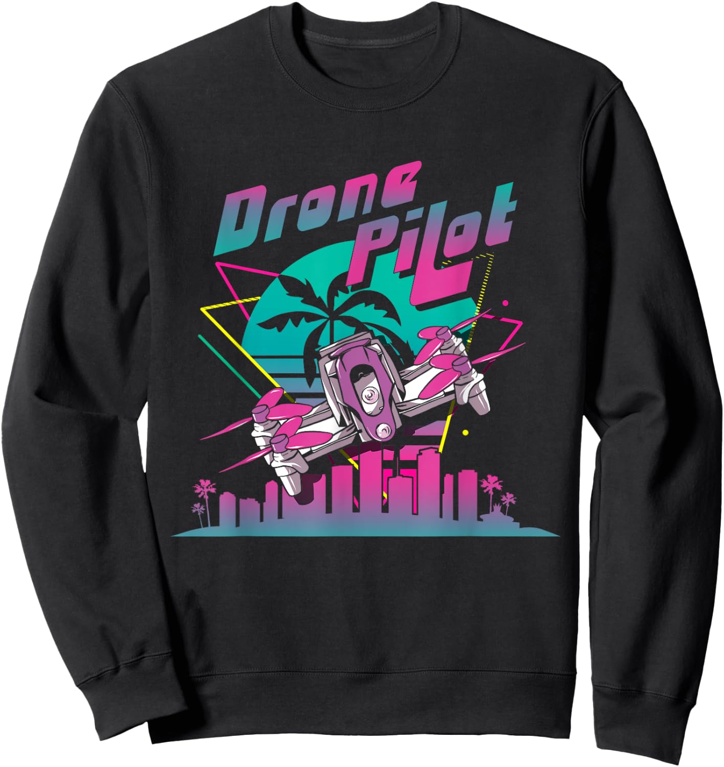 Retro Vintage Funny Drone Pilot Sweatshirt - Sweatshirt | Black