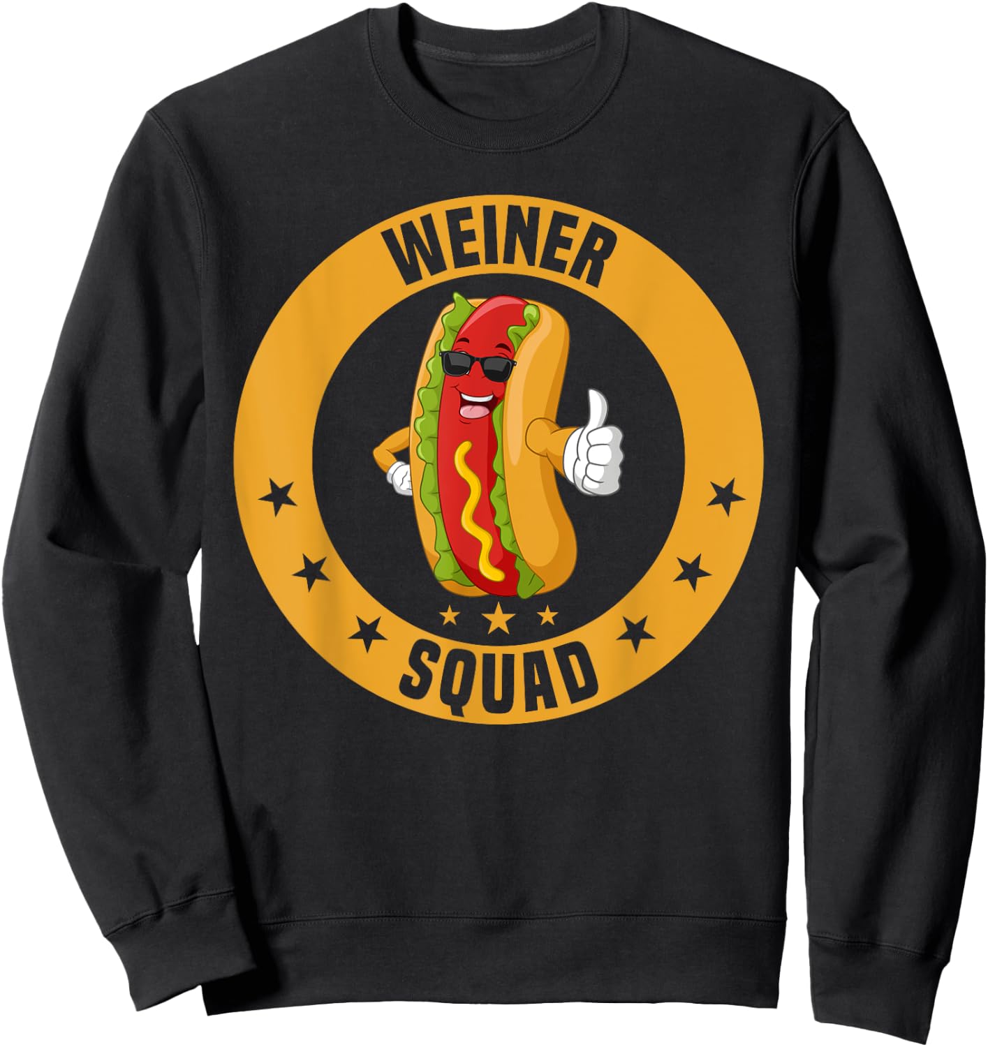 Sausage Weiner Squad Hot Dog Funny Sweatshirt - Sweatshirt | Black