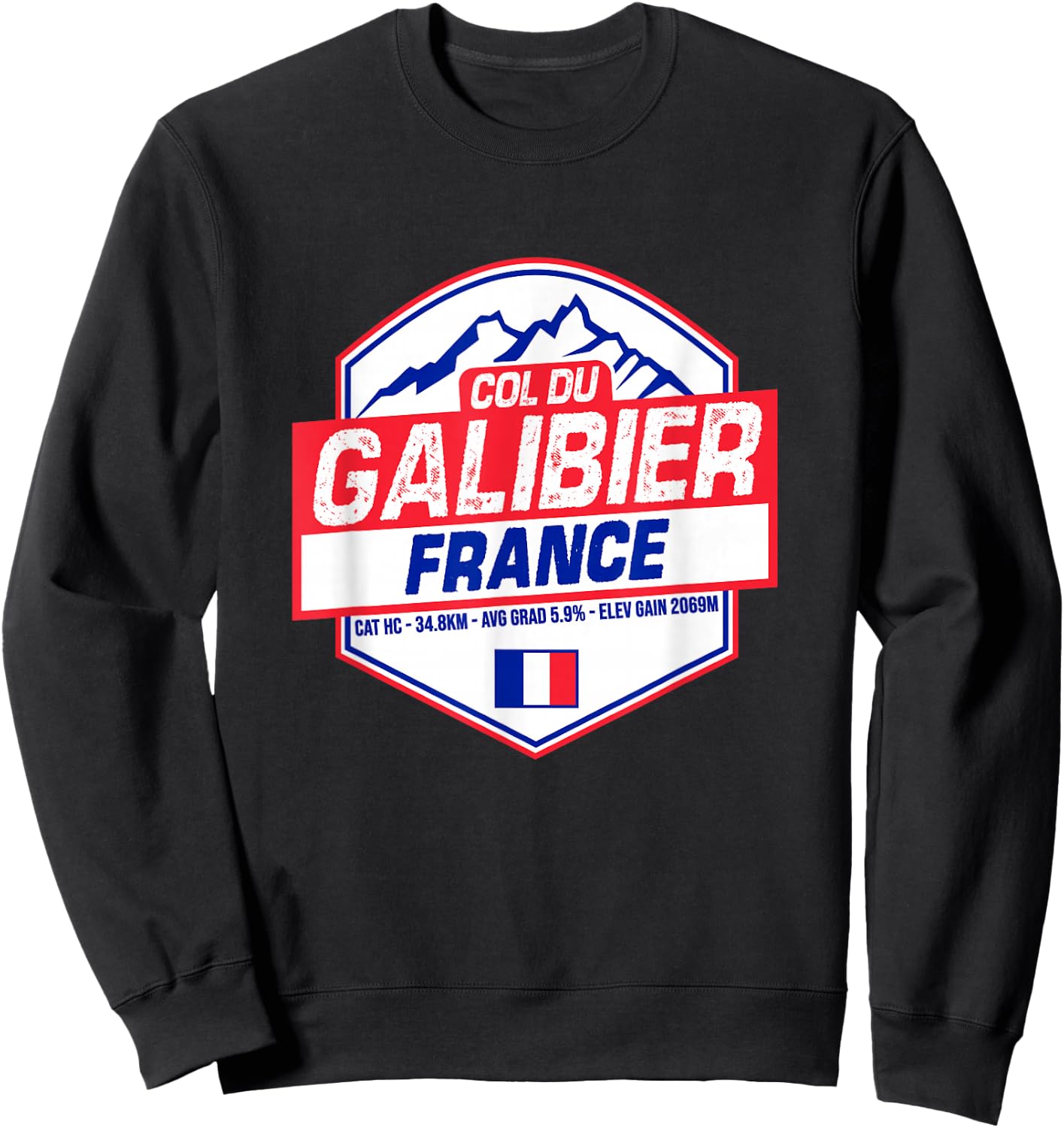 Col du Galibier Cycling In France Road Cyclist Sweatshirt - Sweatshirt | Black