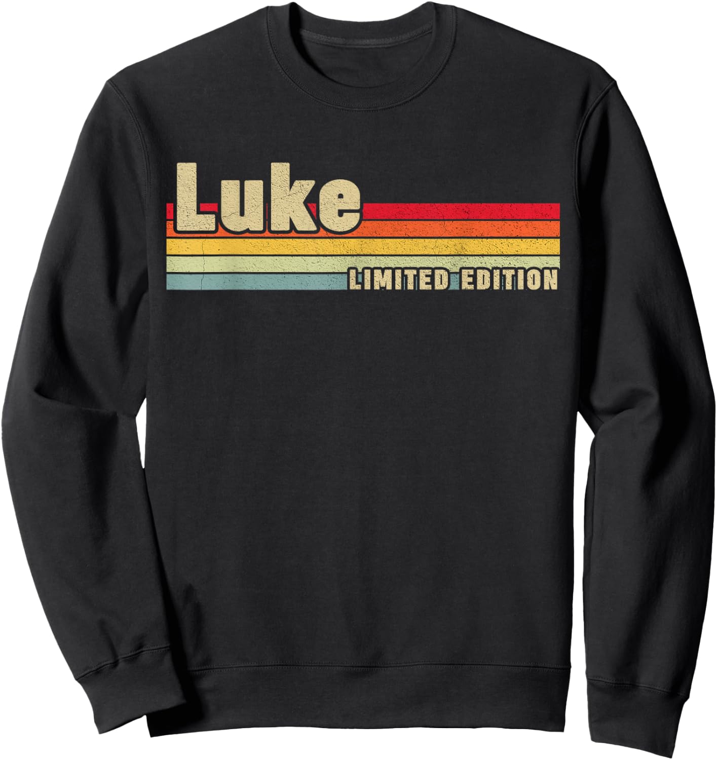 First Names Apparel Kids Luke Name Personalized Birthday Funny Black Letter Print Short Sleeve Sweatshirt - Sweatshirt | Black