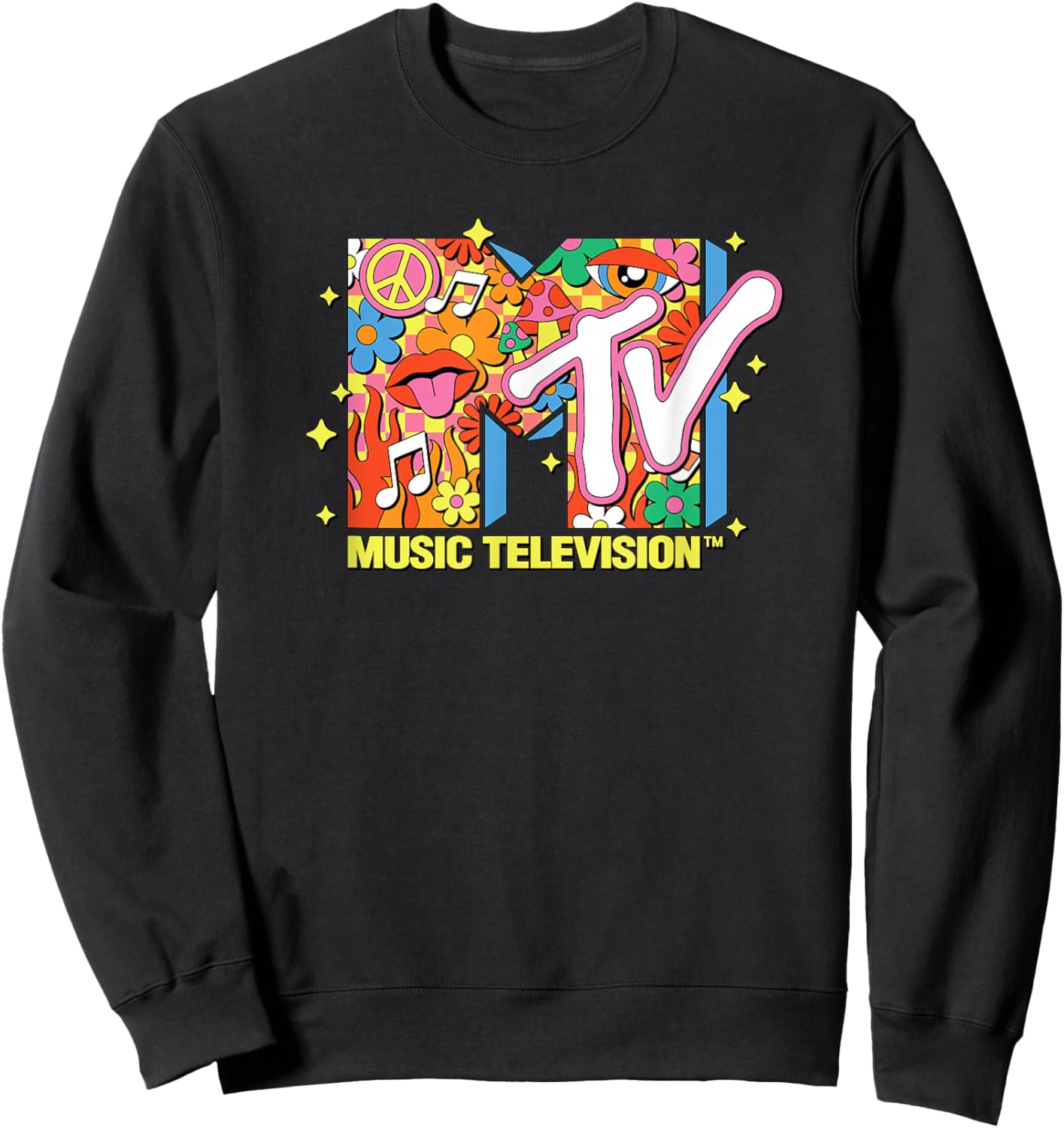 MTV - Retro Collage Logo Sweatshirt - Sweatshirt | Black