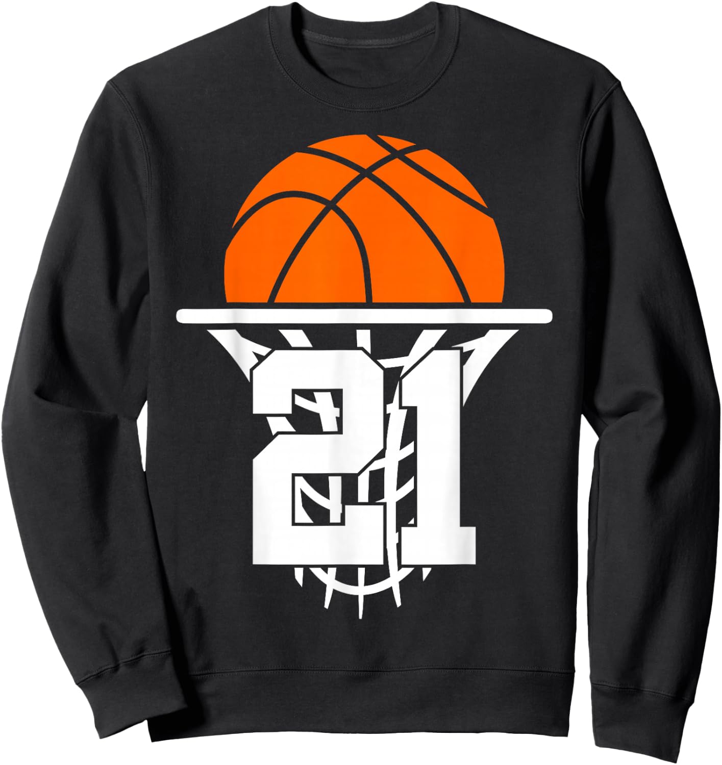 21 Years Basketball 21st Birthday Sweatshirt - Sweatshirt | Black