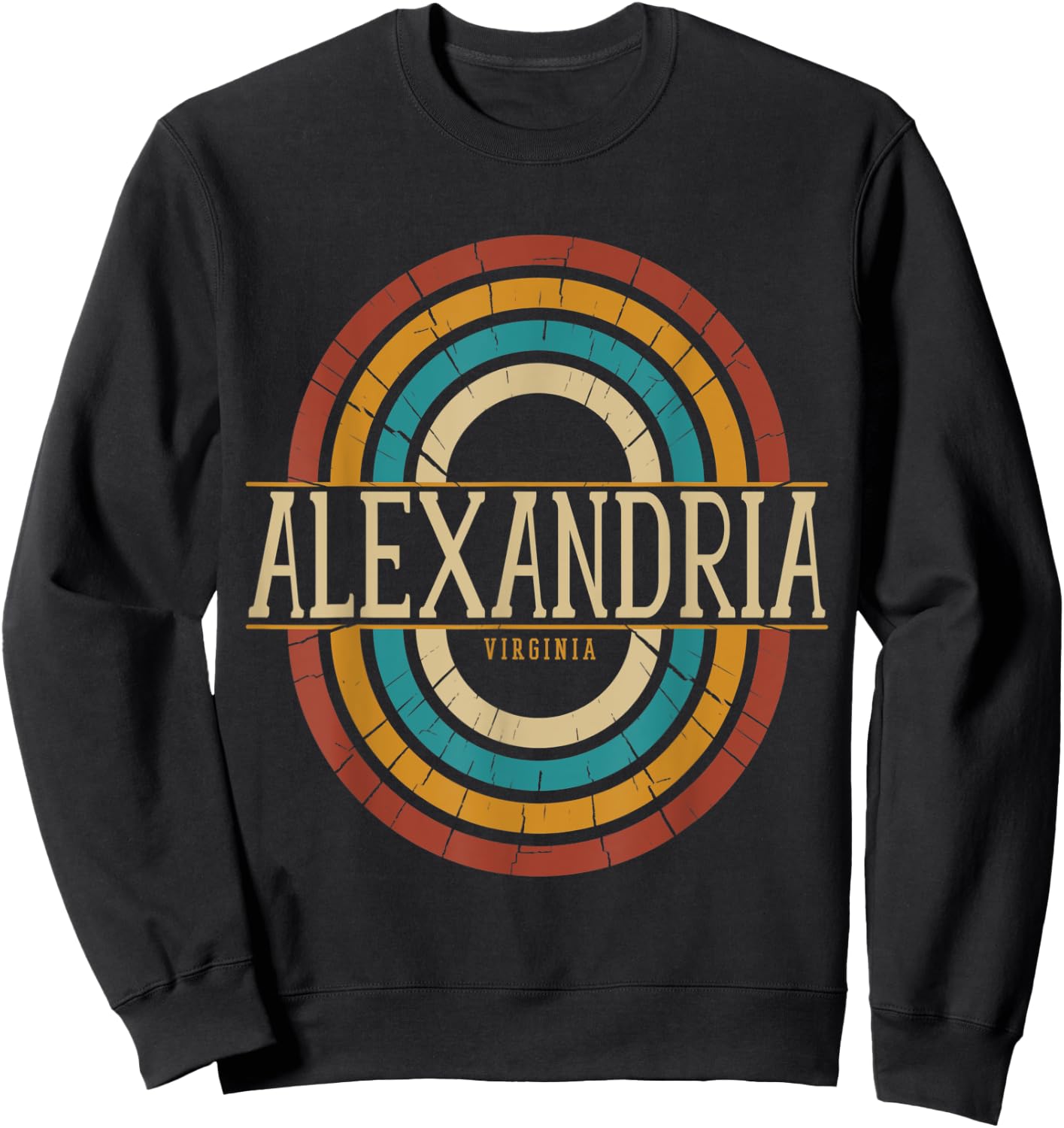 Vintage Retro Alexandria Virginia VA Women Men Souvenirs Sweatshirt - Sweatshirt | Black