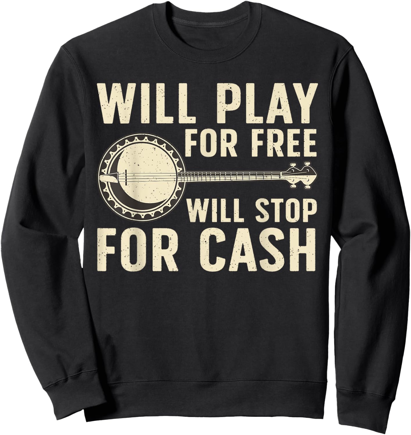 Funny Banjo Art Women Banjo Musical Instrument Lover Sweatshirt - Sweatshirt | Black