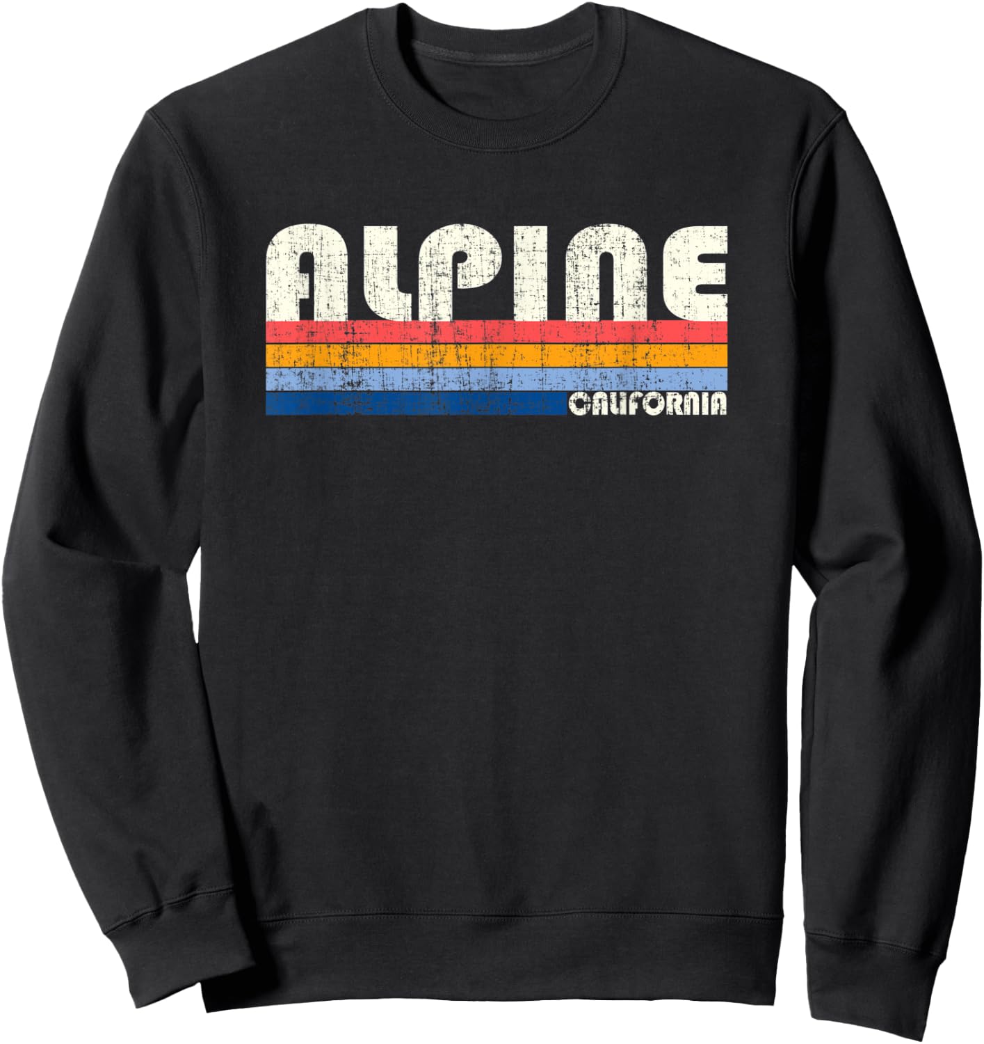 Retro Vintage 70s 80s Style Alpine, CA Sweatshirt - Sweatshirt | Black