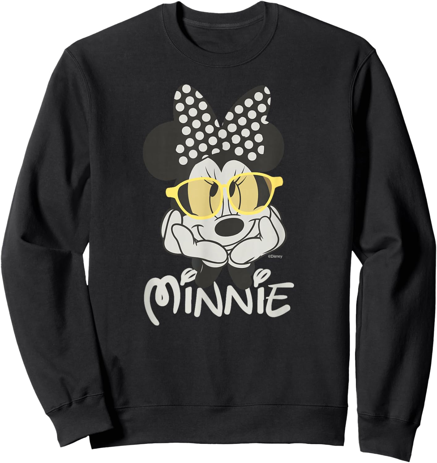 Disney Minnie Mouse in Black & White Polka Dot Day Vintage Sweatshirt - Sweatshirt | Black