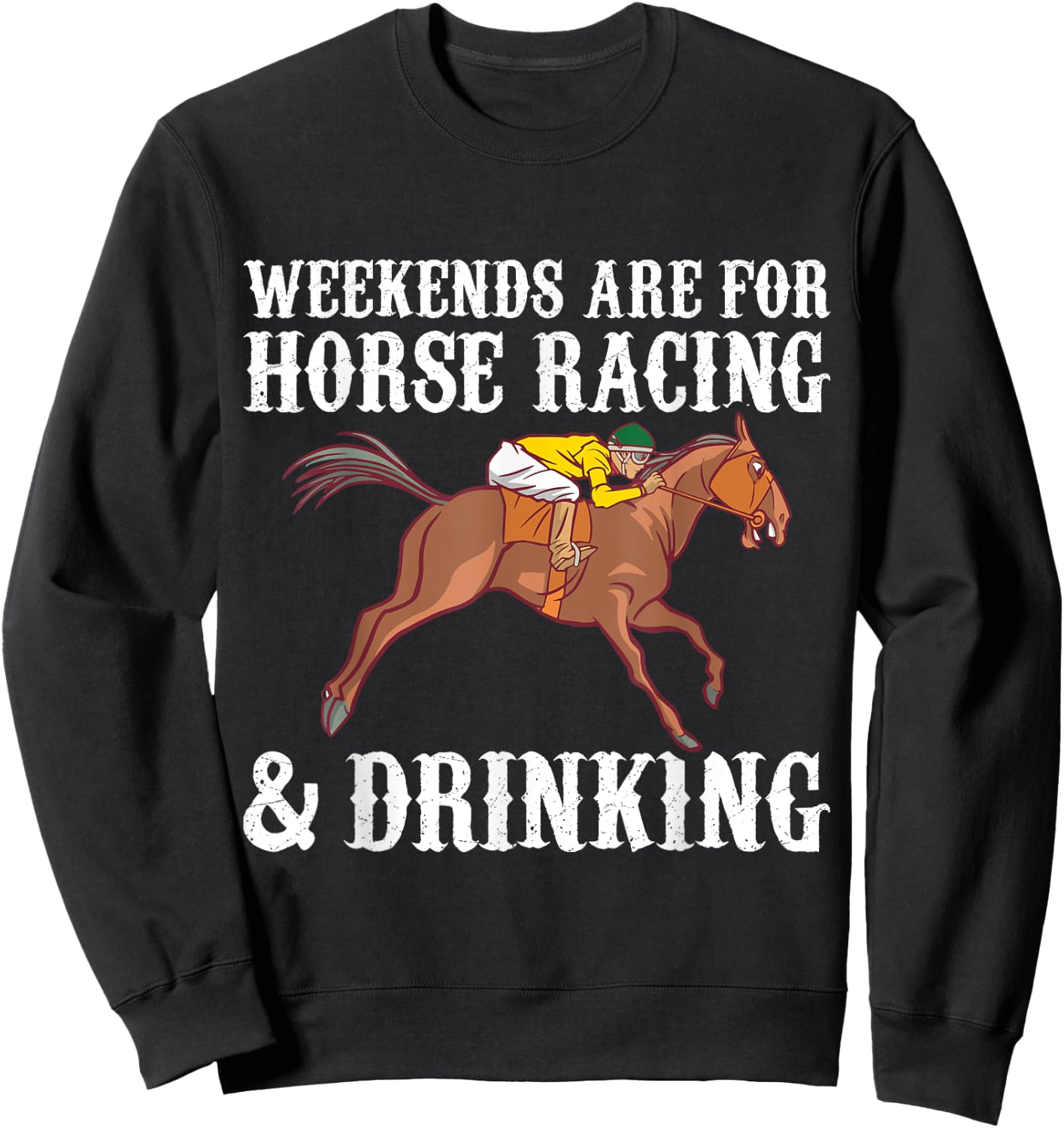 Funny horse racing jockey Sweatshirt - Sweatshirt | Black