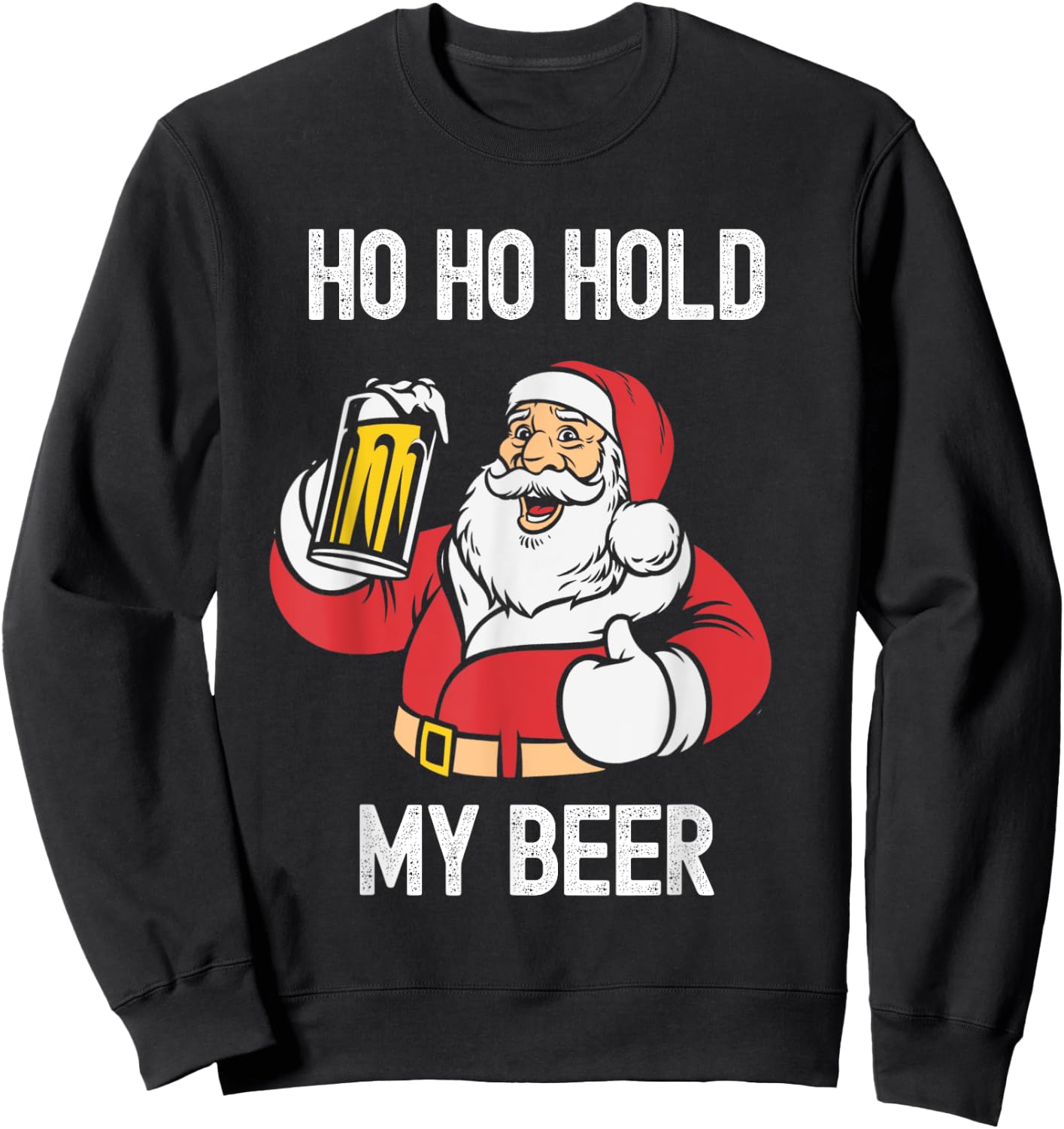 Christmas In July Ho Ho Hold My Beer Santa Summer Women Men Sweatshirt - Sweatshirt | Black